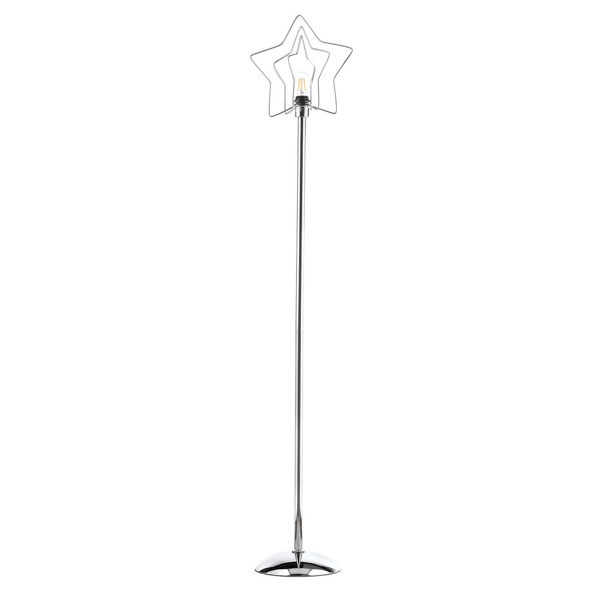 Stehleuchte Estrella Chromfarben max. 22 Watt - Chromfarben, Design, Metall (35/170cm)