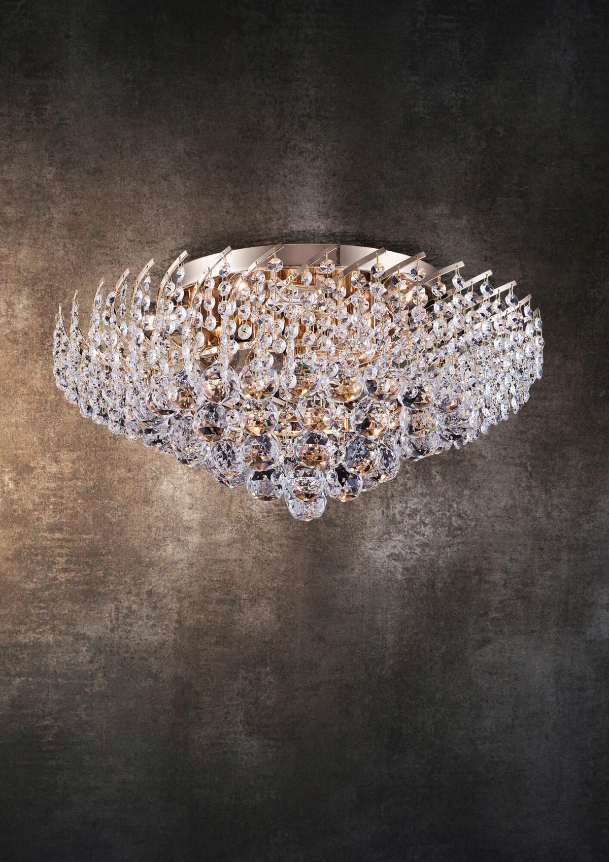 Kronleuchter Karolina Goldfarben max. 40 Watt - Goldfarben, Trend, Glas/Metall (51/24,5/51cm) - MAYTONI