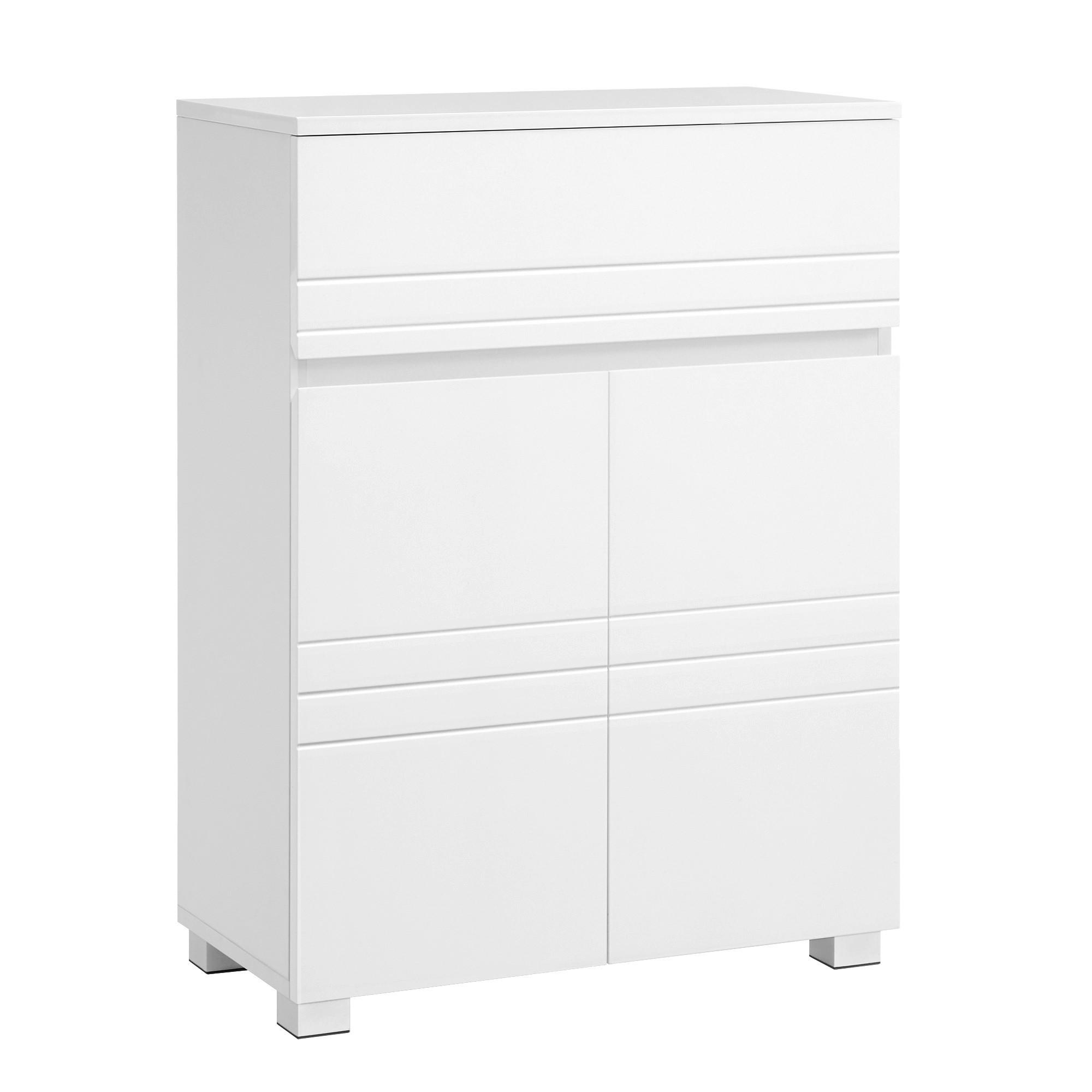 MIDISCHRANK BBK140W01 - Silberfarben/Weiß, Trend, Holzwerkstoff/Kunststoff (60/80/30cm) - MID.YOU