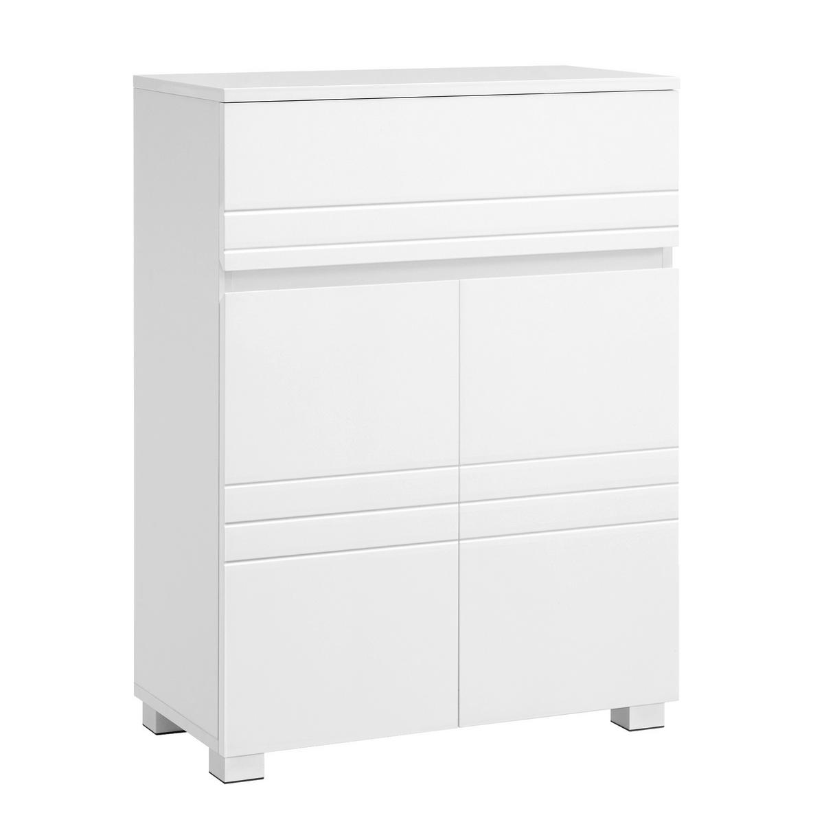 MIDISCHRANK BBK140W01 - Silberfarben/Weiß, Trend, Holzwerkstoff/Kunststoff (60/80/30cm) - MID.YOU