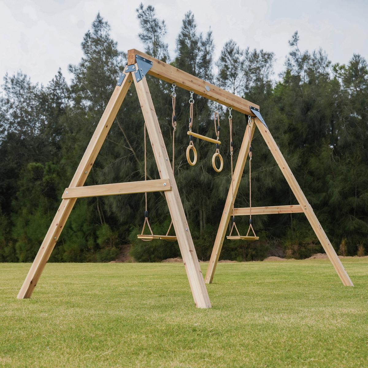 Schaukel Braun - Braun, KONVENTIONELL, Holz/Metall (186/208/299cm) - Ambia Garden