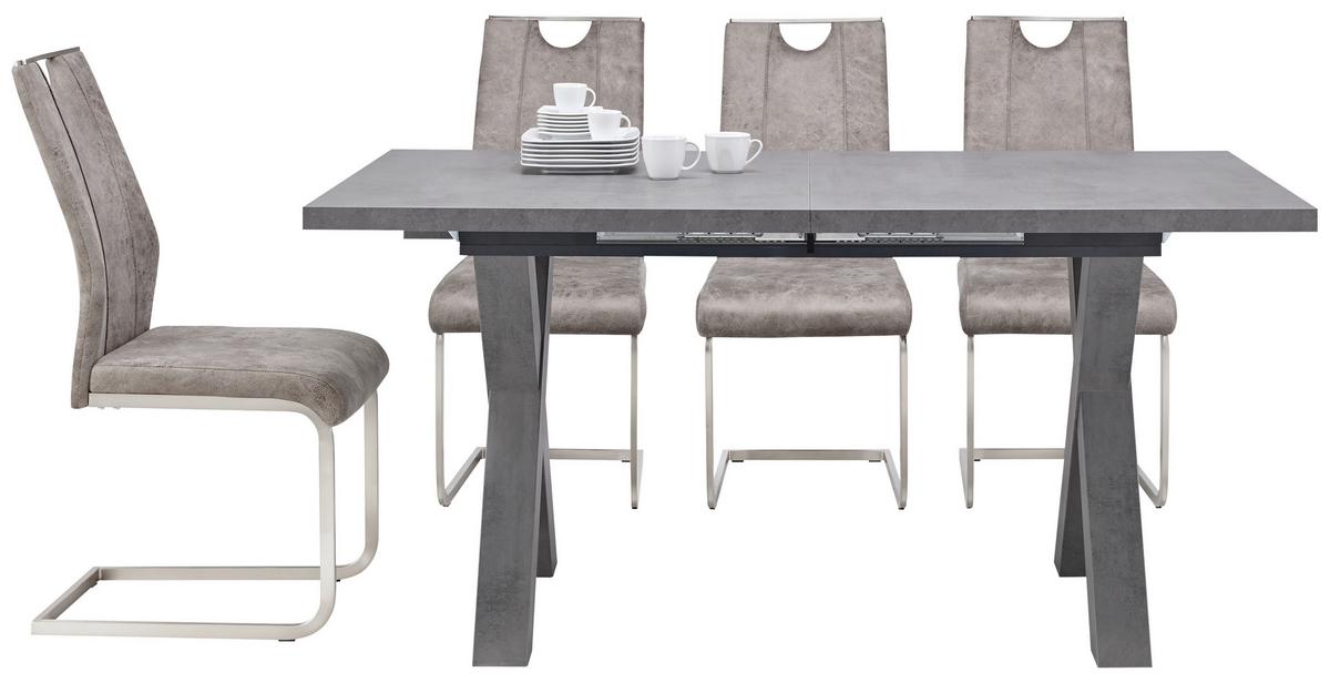 Masă sufragerie Mister X - gri, Modern, material pe bază de lemn (160-210/90/74cm) - Mömax