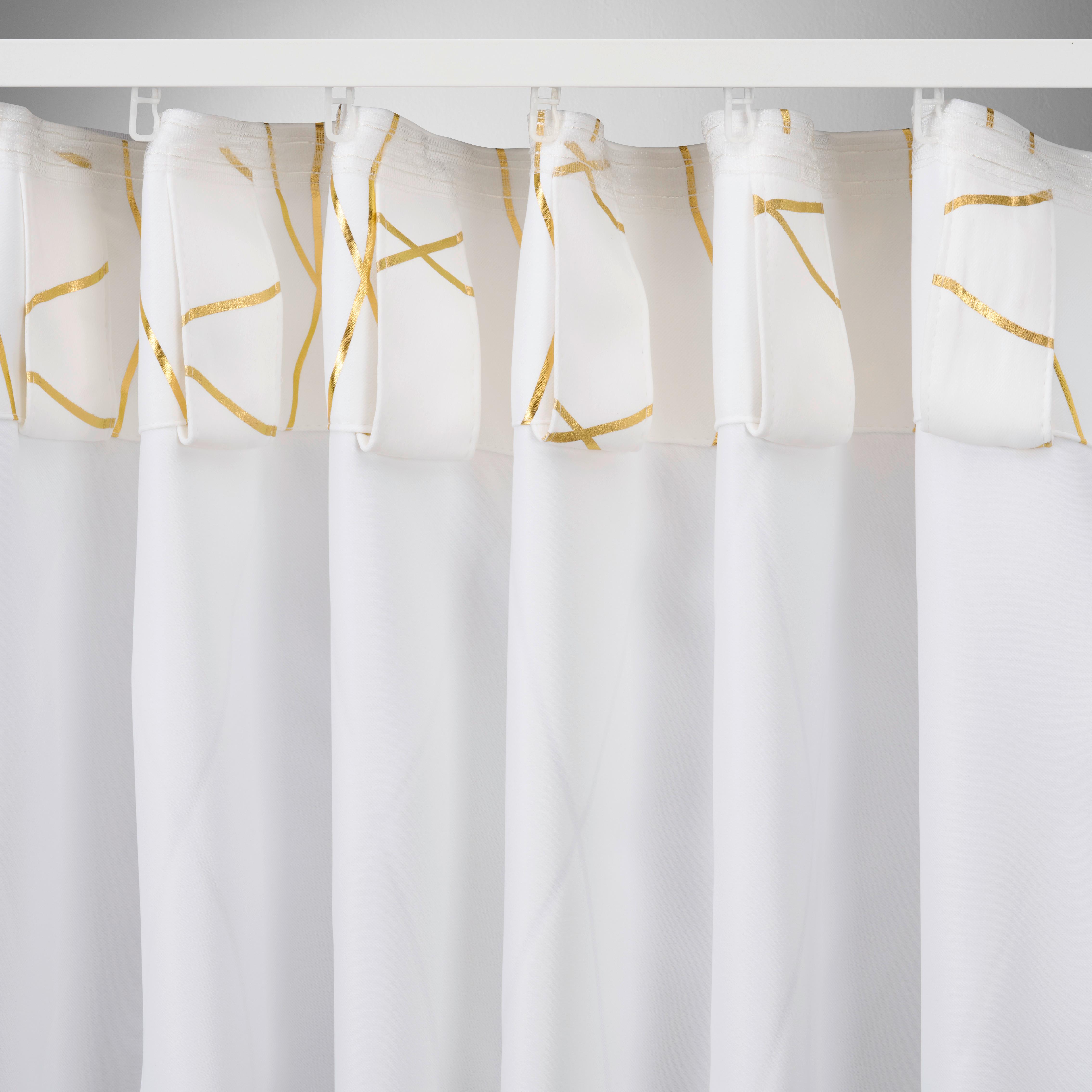 MÖRKLÄGGNINGSGARDIN GLAMOUR - vit/guldfärgad, Lifestyle, textil (140/245cm) - Mömax