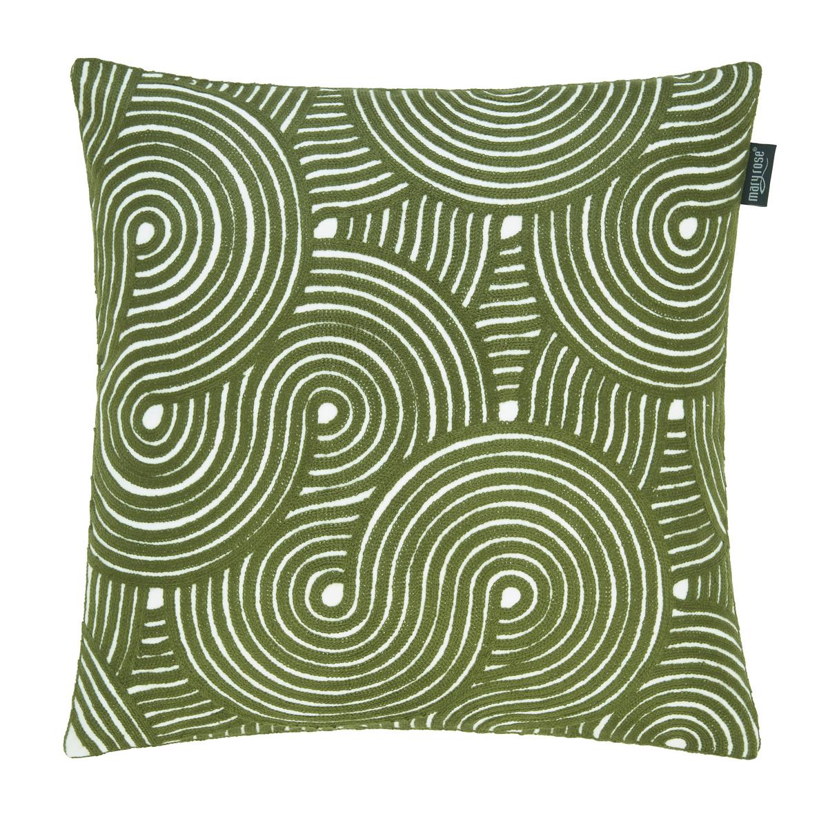 Zierkissen GWYN in Weiß/Schlamm ca. 45x45cm - Schlammfarben/Weiß, MODERN, Textil (45/45cm) - Mary's