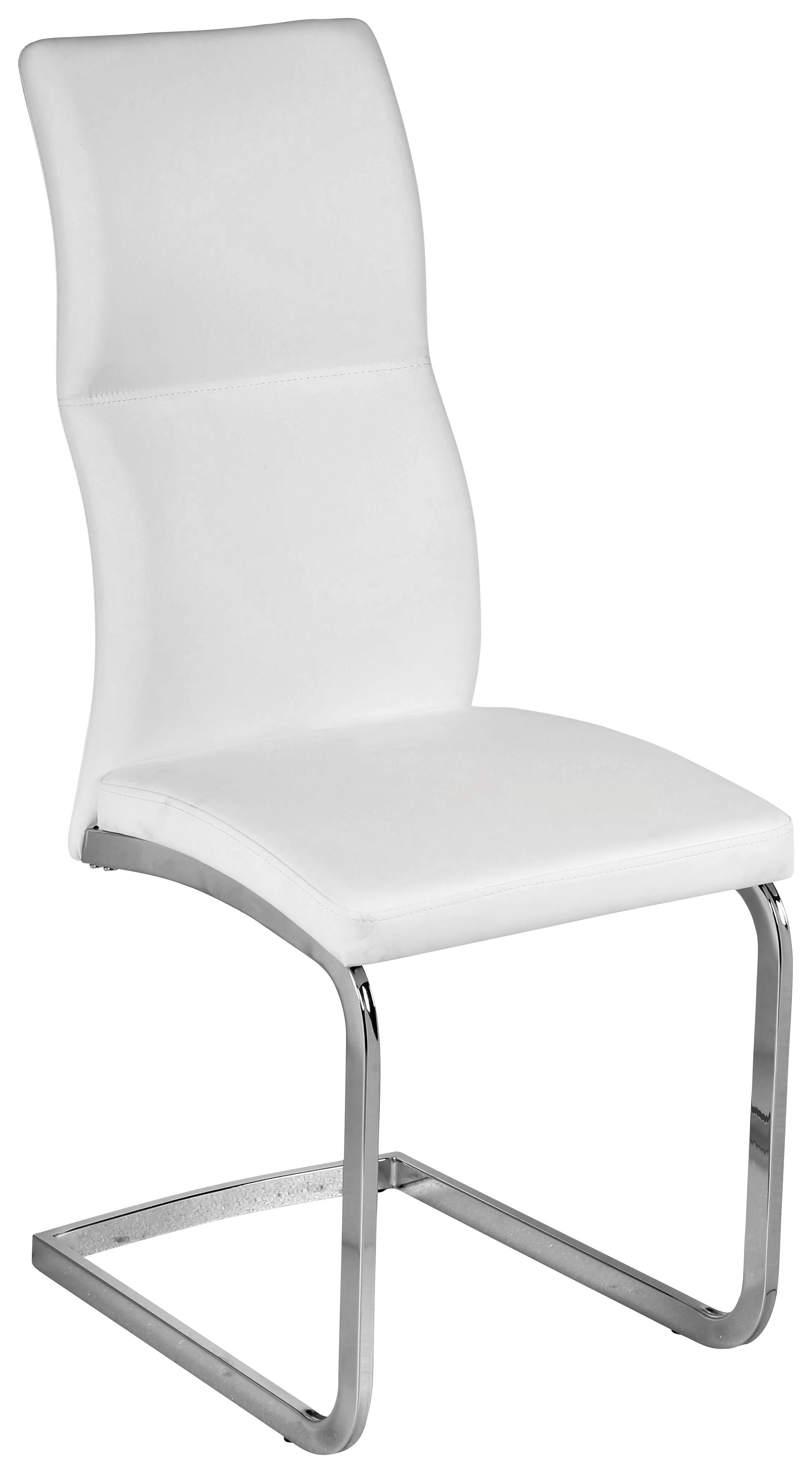 Stolica Wave - bijela/boje kroma, Modern, metal/tekstil (42,5/103/56,5cm) - Modern Living