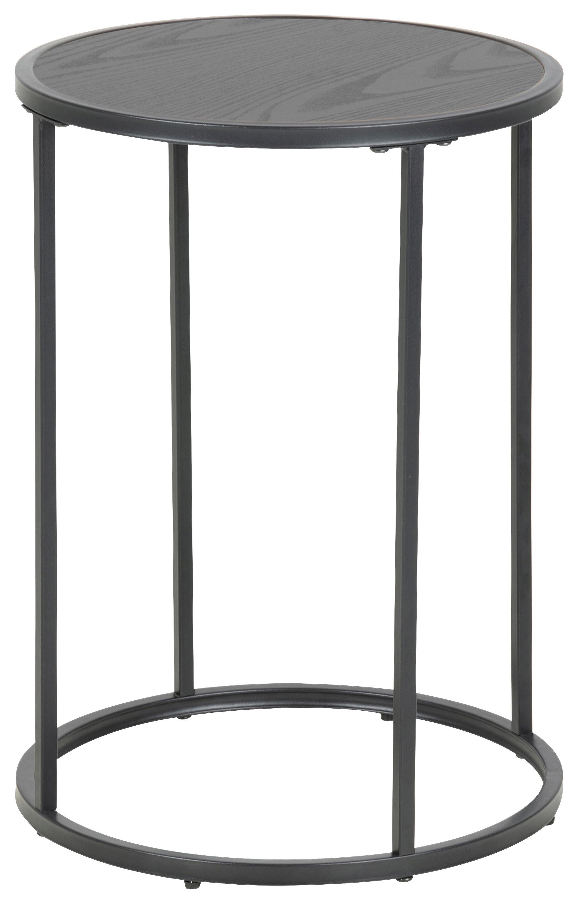 Masă auxiliară SEAFORD - negru, Trend, metal/material pe bază de lemn (40/40/55cm) - Modern Living