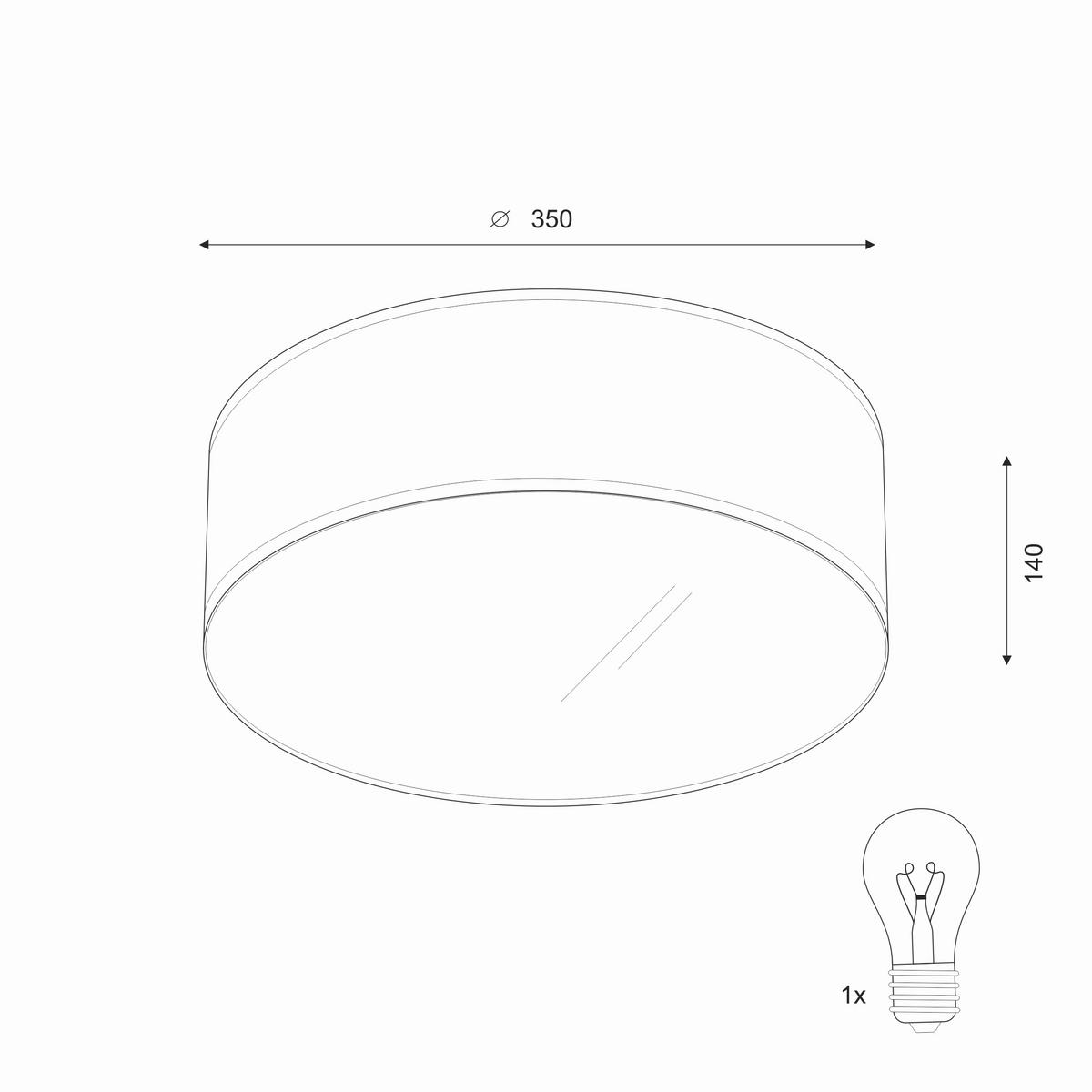 LAMPA SUFITOWA 46686 VIVIAN - beżowy, Konventionell, tkanina (35cm)