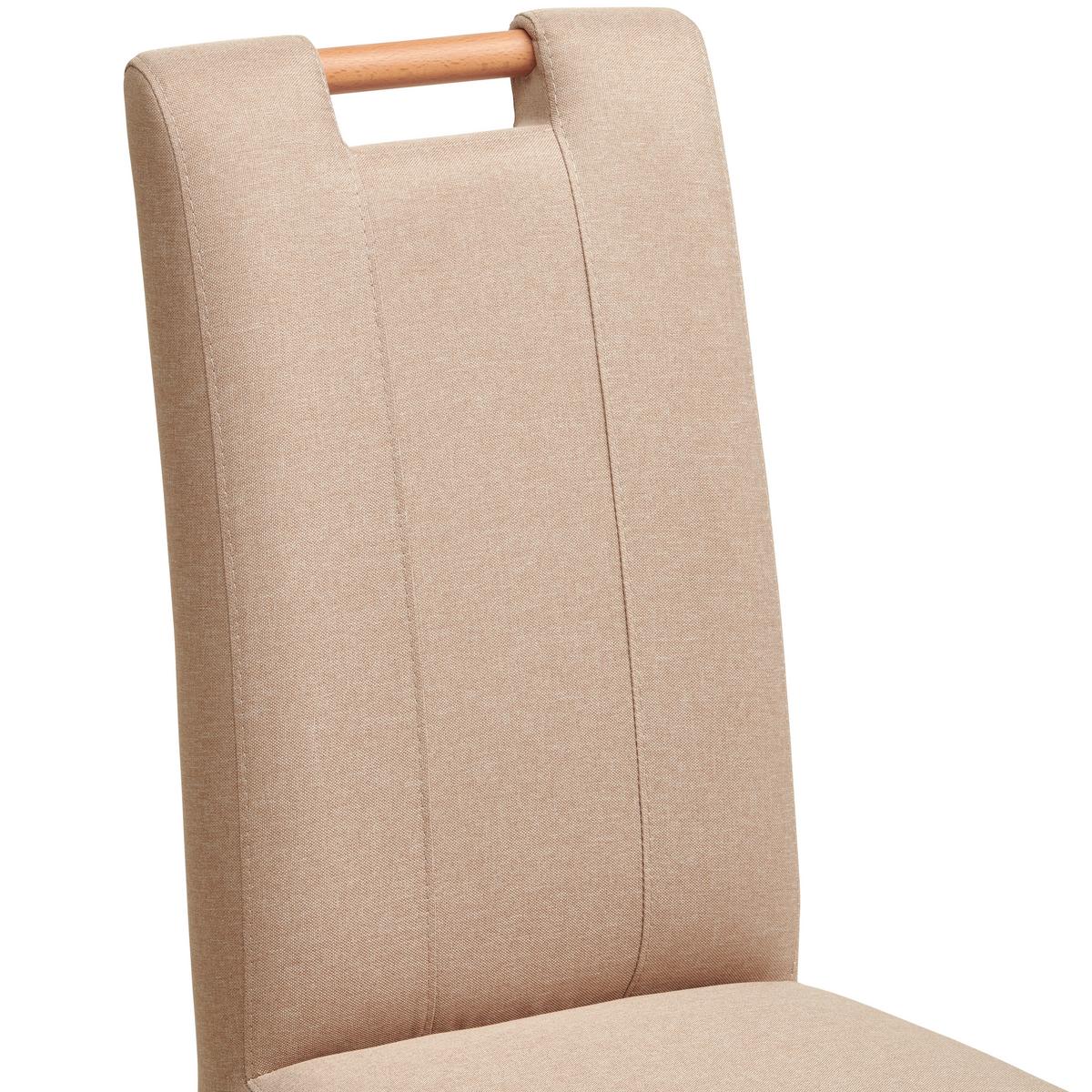KRZESŁO JASMIN - kolor naturalny/taupe, Modern, drewno/tkanina (46/101/62cm) - Livetastic