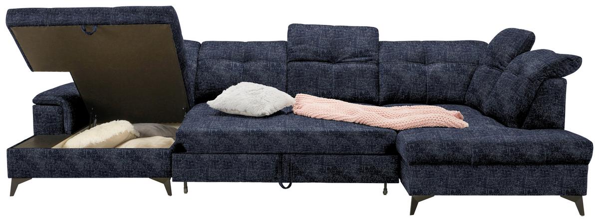 Wohnlandschaft Sierra Anthrazit - Anthrazit, MODERN, Textil/Metall (364/90-106/181-230cm) - Mömax