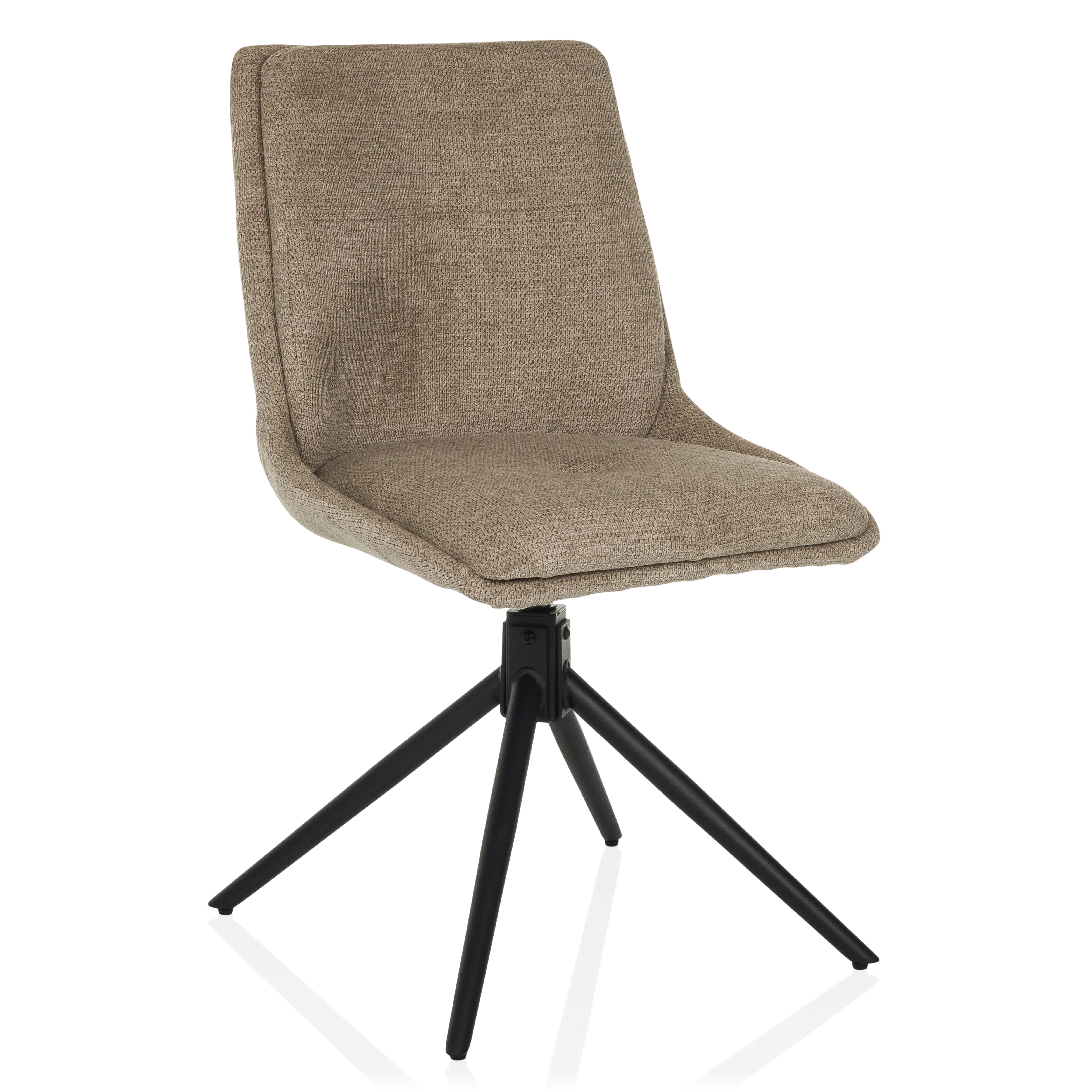 Vrtljivi Stol Tarviso I, Bež - črna/bež, Moderno, kovina/tekstil (53/89/58cm) - MID.YOU