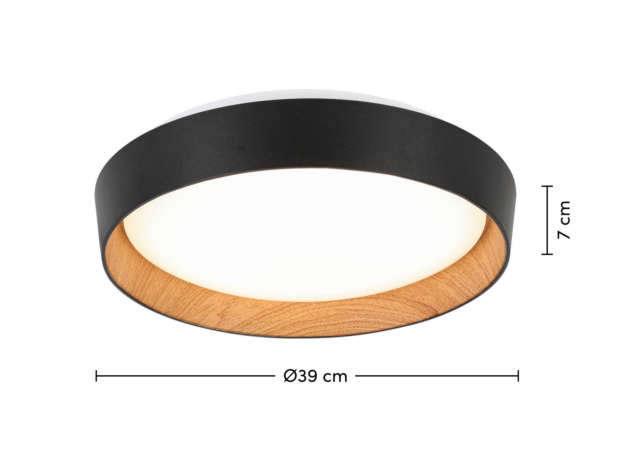 LED-TAKLAMPA LIA - vit, Klassisk, metall/trä (39/39/7cm) - Mömax