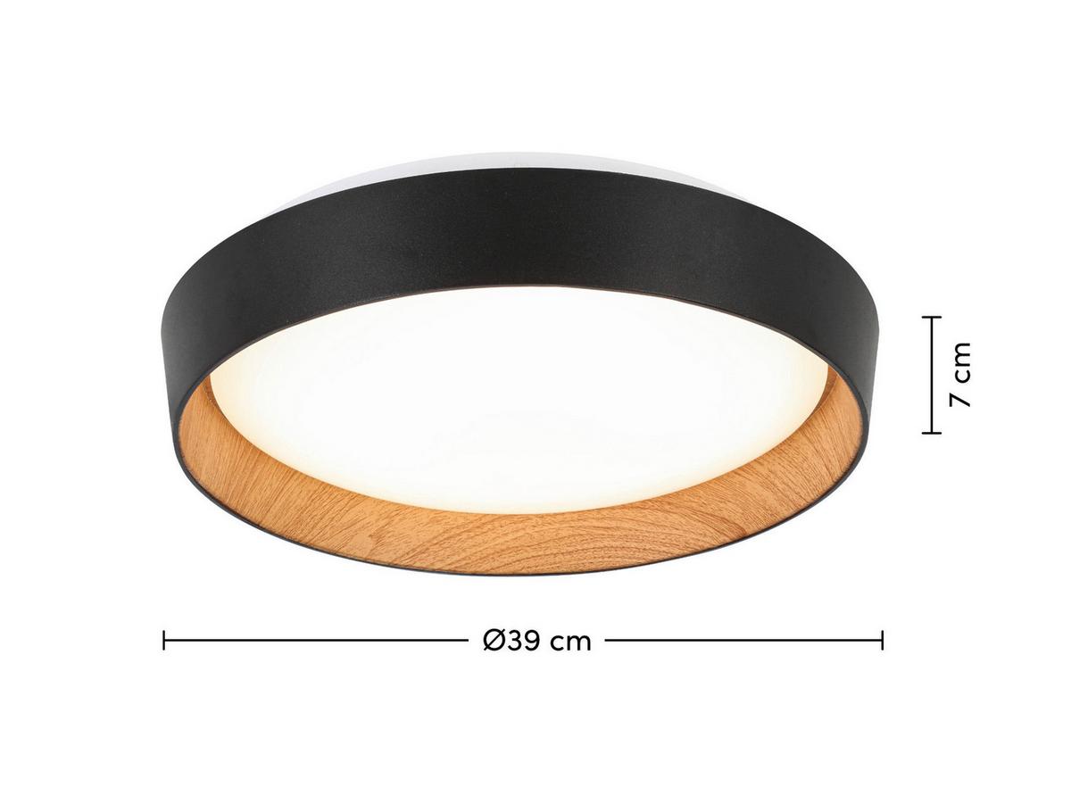 Plafonieră cu LED Lia - alb, Konventionell, plastic/lemn (39/7cm) - Mömax