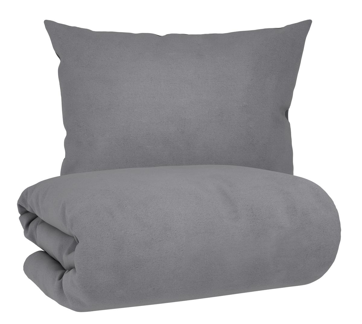 Wendebettwäsche Cashmere Wende Anthrazit ca.140x200cm - Anthrazit/Silberfarben, Textil (140/200cm) - Mömax