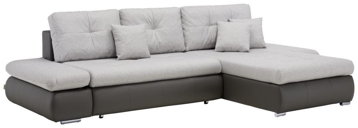 Sedežna Garnitura Enrico, Z Ležiščem In Predalom - barve kroma/siva, Konvencionalno, kovina/umetna masa (303/88/185cm) - Mömax