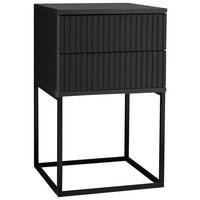 SZAFKA NOCNA MARLE - czarny/kolor grafitowy, Modern, materiał drewnopochodny/metal (40/65/38,5cm) - Livetastic