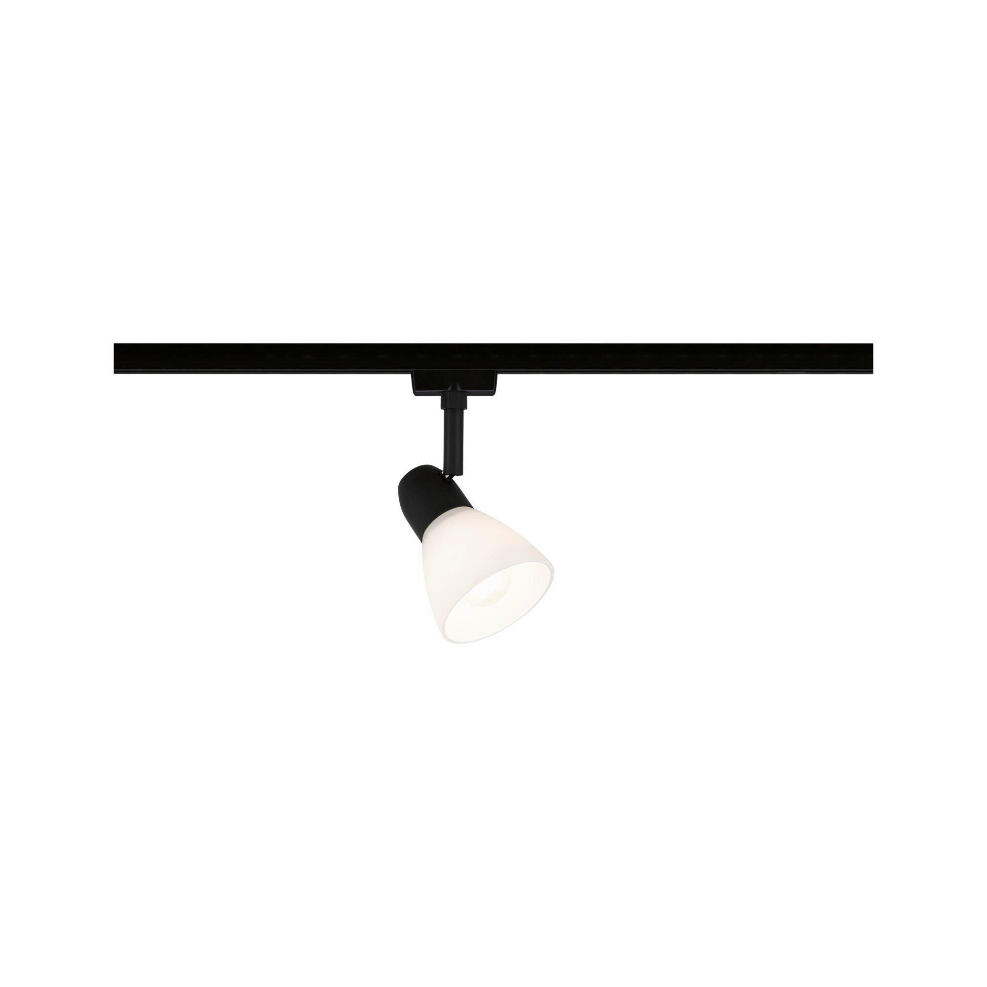 Schienensystem-Strahler Urail Caps Opal/Schwarz max. 20 Watt - Opal/Schwarz, Design, Glas/Metall (8,3/14,8cm) - Paulmann