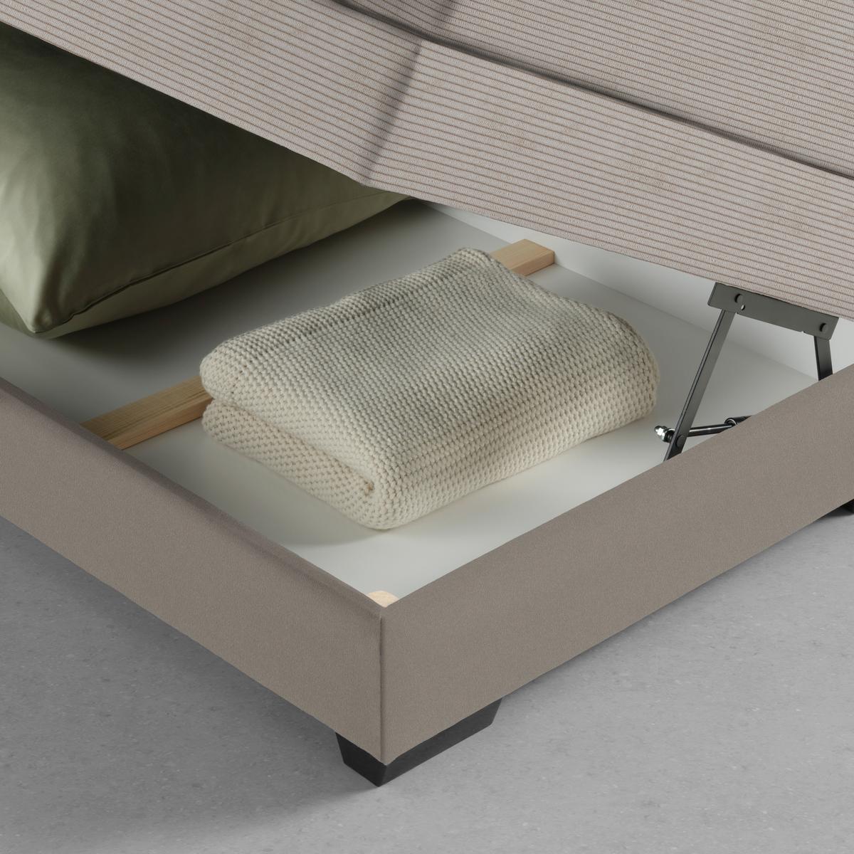 Boxspringbett Sevilla Graubraun ca. 180x200cm - Graubraun/Schwarz, KONVENTIONELL, Holz/Kunststoff (180/200cm) - Premium Living