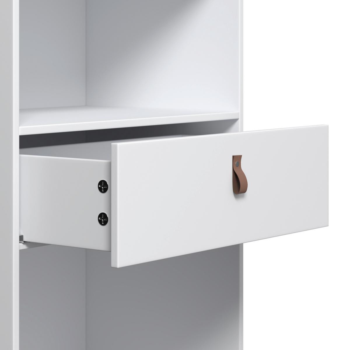 REGAL in weiß "Mick" - Weiss/Schwarz, Modern, Kunststoff/Textil (60/148,5/40cm) - Bessagi Home