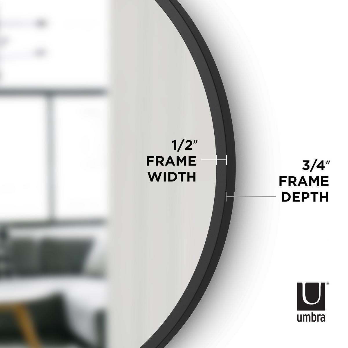 LUSTRO ŚCIENNE 1013756-040 - czarny, Design, tworzywo sztuczne/szkło (46/46/3cm) - Umbra