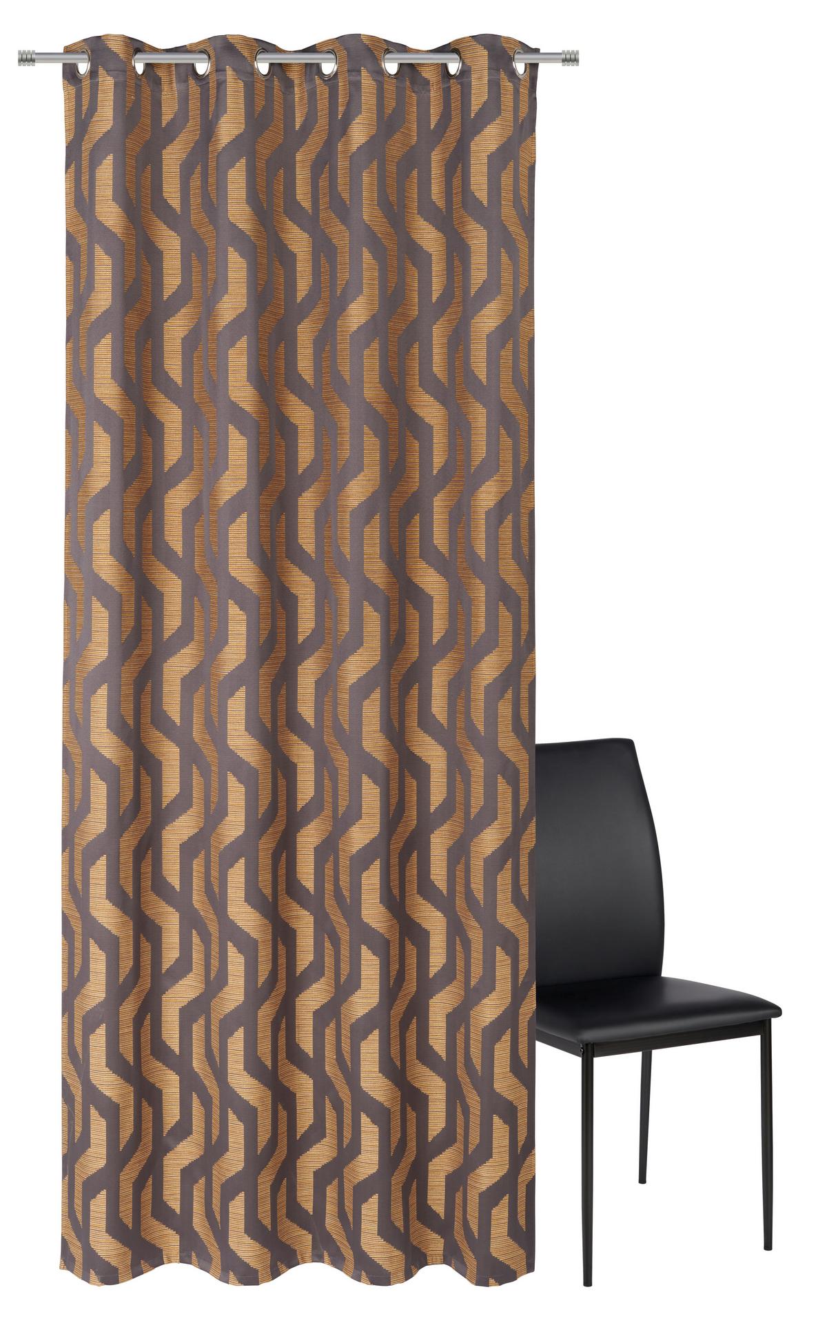 ZASŁONA NA PRZELOTKACH ALONSO - żółty, Design, tkanina (140/260cm) - Dieter Knoll