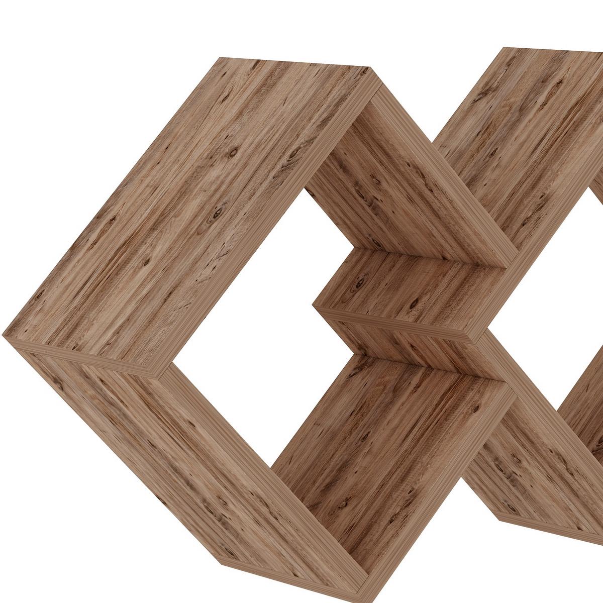 WANDREGAL GALAXY WANDREGAL - Kieferfarben, Design, Holzwerkstoff (102/42/20cm) - Livetastic