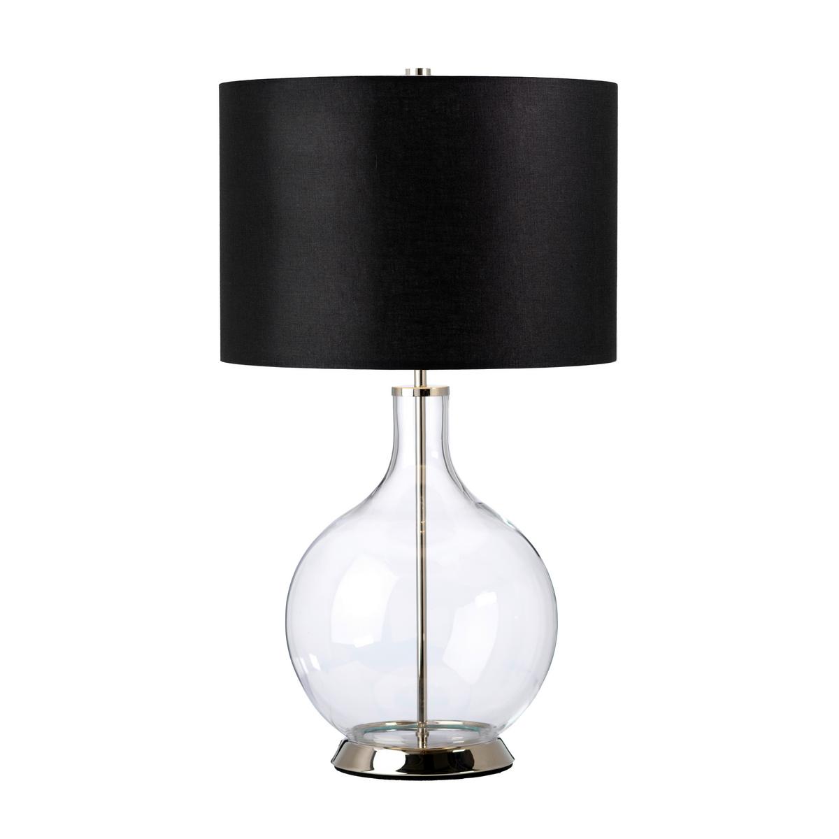 Stolna Svjetiljka Orb-Clear - boje nikla, Konvencionalno, staklo/tekstil (36/67cm)