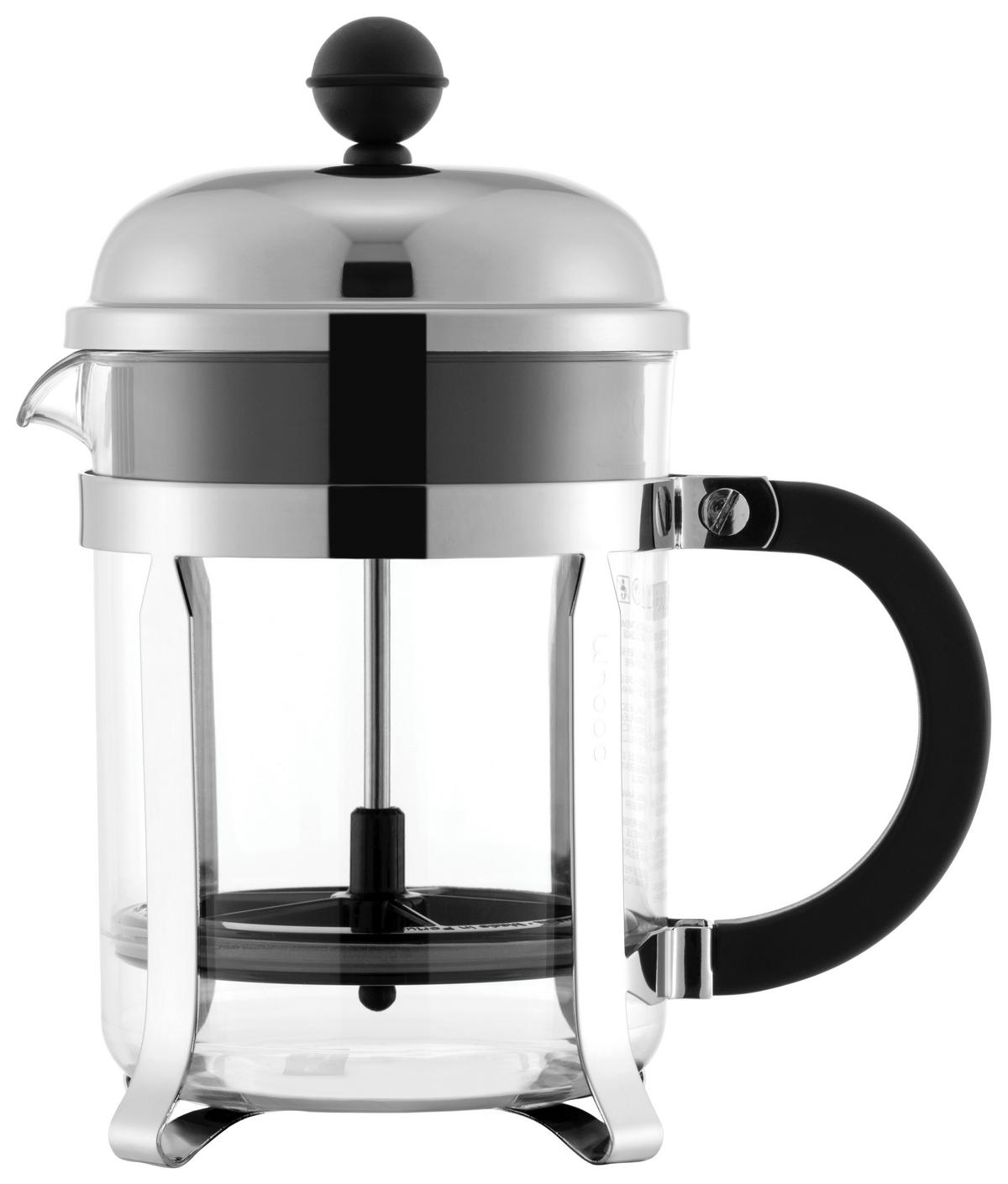 Kaffeebereiter Bodum Chambord Schwarz ca. 0,5l - Schwarz, KONVENTIONELL, Glas/Kunststoff (16/12/19cm) - Bodum