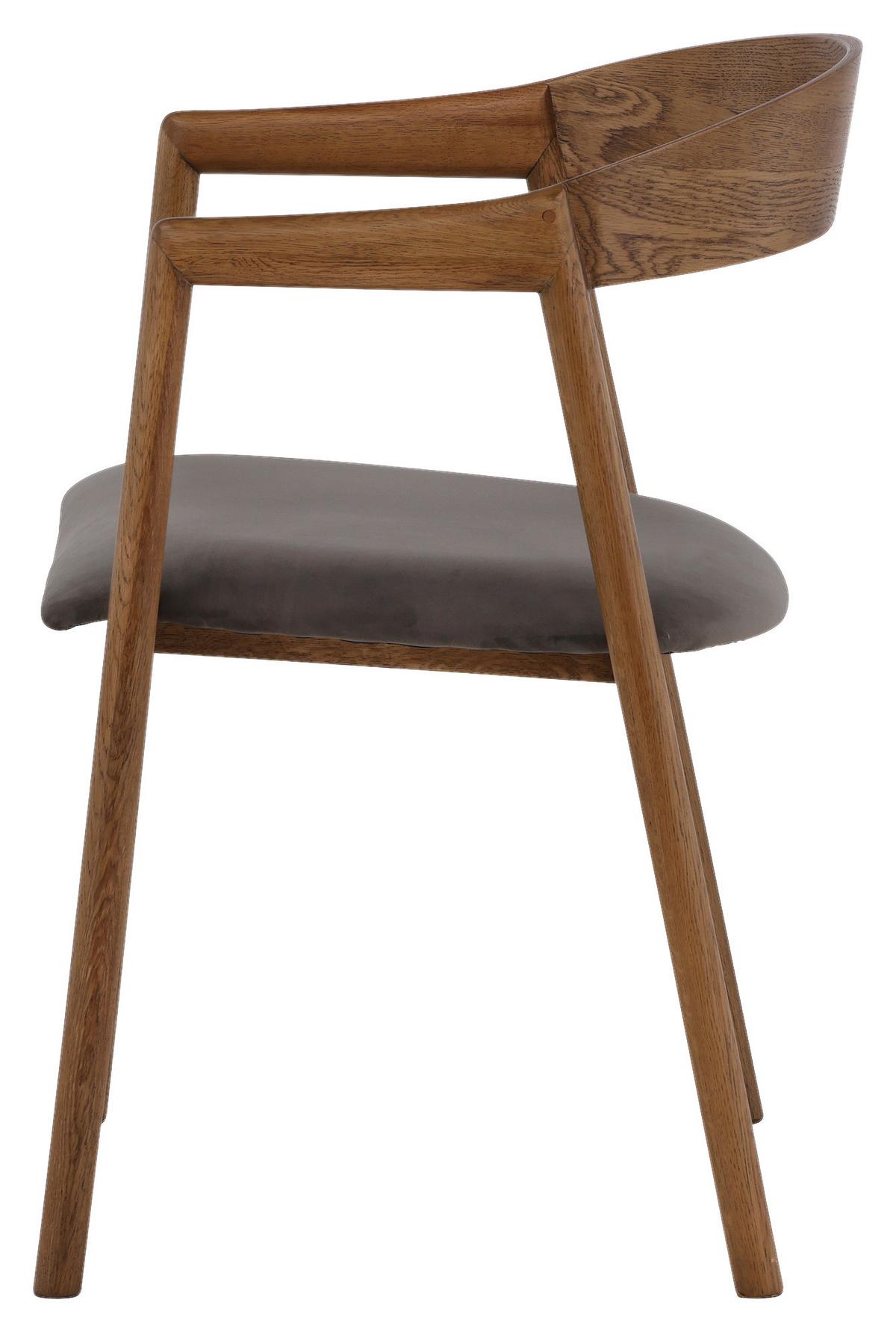 STUHL-SET LÅNGÖN - Braun/Grau, Design, Holz/Textil (53/76,5/56cm) - Livetastic