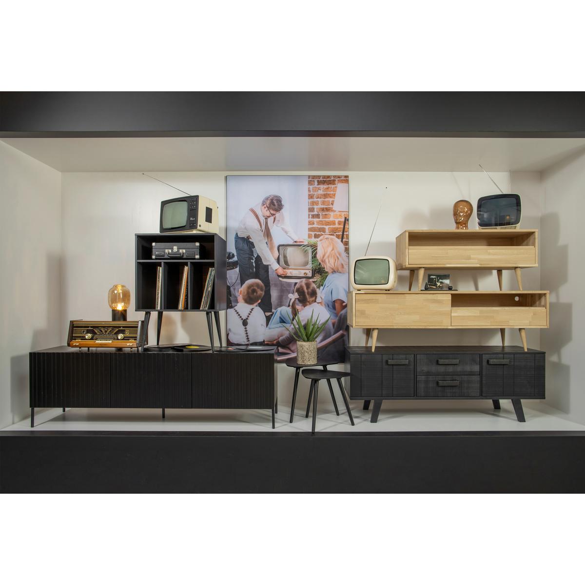 Kommode James Schwarz/Walnussfarben B: 60cm - Walnussfarben/Schwarz, Design, Holz/Holzwerkstoff (60/83/44cm) - Livetastic