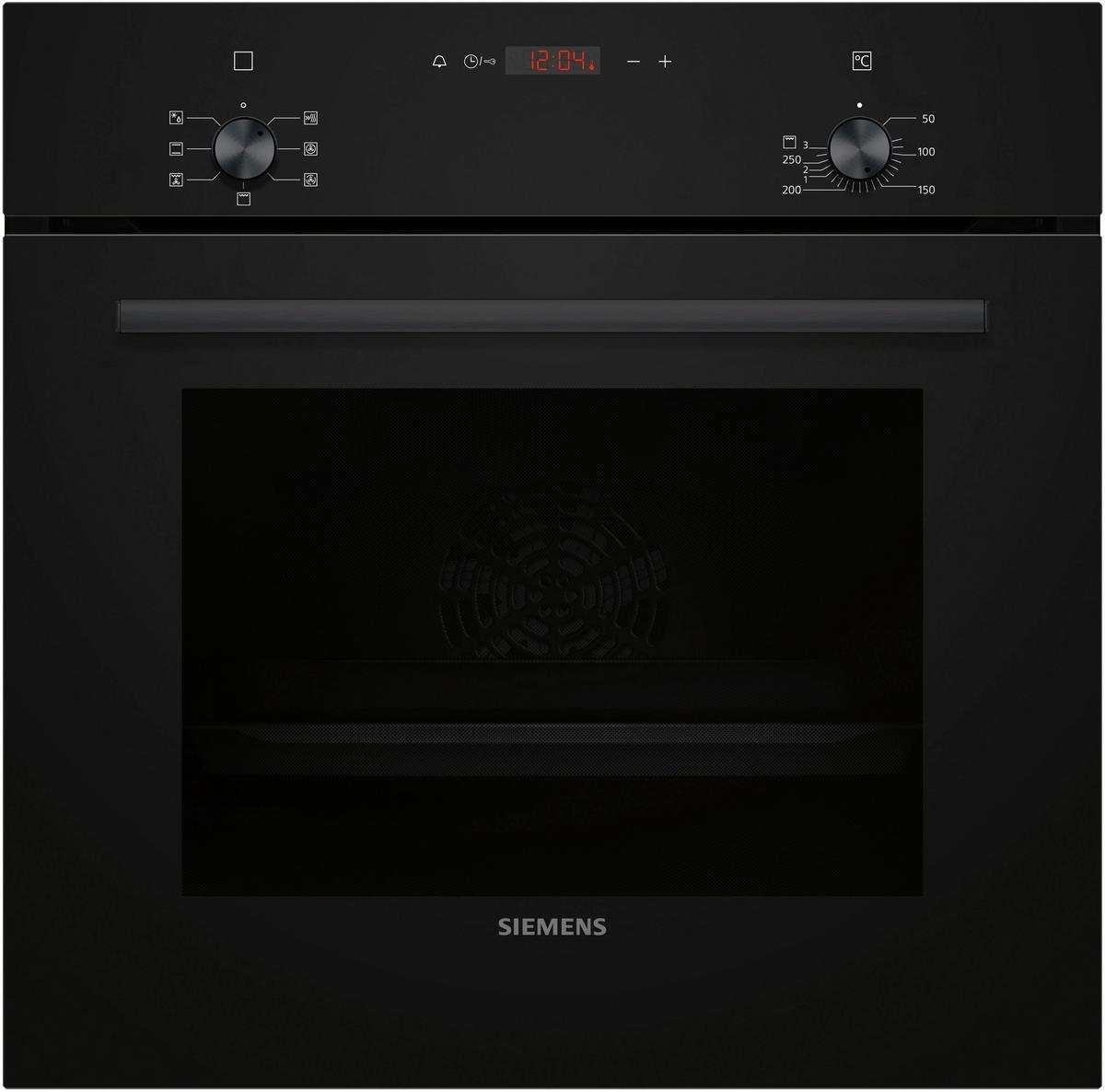 Backofenset EQPOWER33I Schwarz - Edelstahlfarben/Schwarz, MODERN, Glas/Metall (59,4/59,5/54,8cm) - Siemens