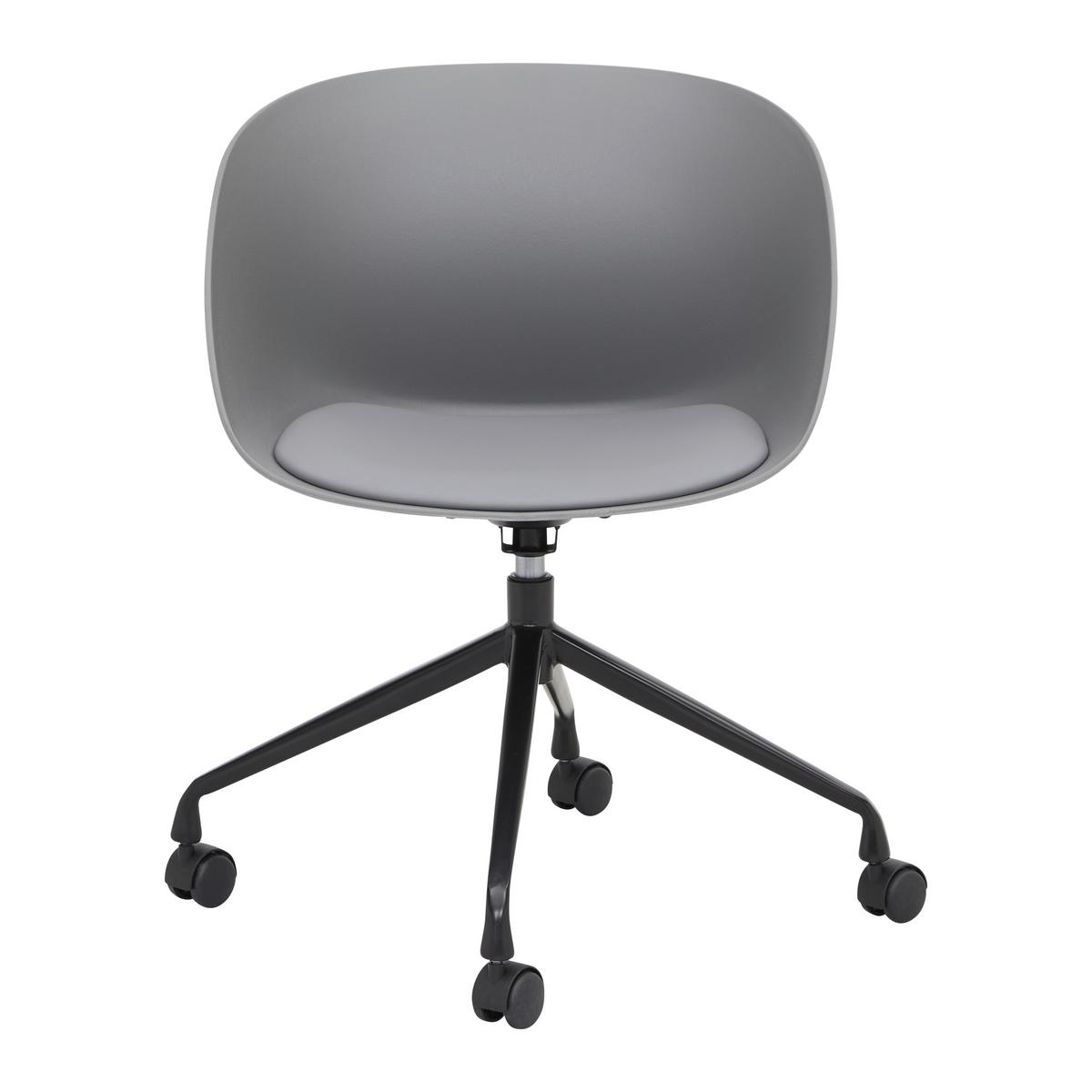 KRZESŁO OBROTOWE LIA - czarny/szary, Modern, tworzywo sztuczne/metal (56,5/75,5/51cm) - Bessagi Home