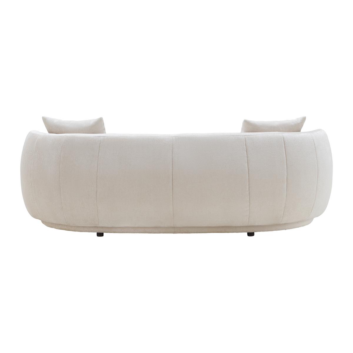 Bigsofa Leonas in Beige runde Form, inkl. 2 Kissen - Beige/Schwarz, MODERN, Kunststoff/Textil (235/72/110cm) - Premium Living