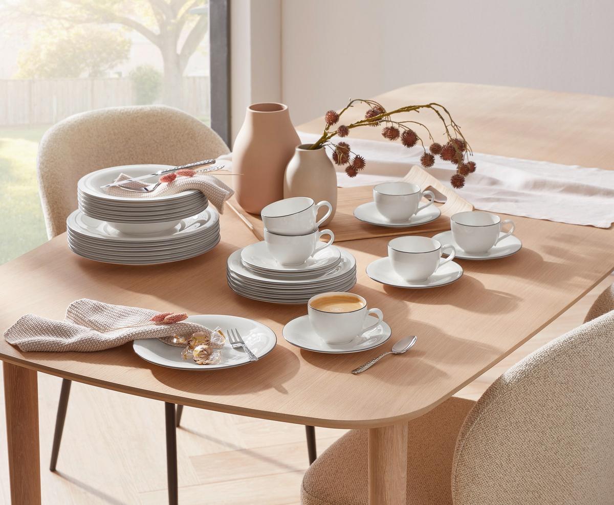 KOMPLET DO KAWY GREY LINES VILLEROY & BOCH - biały/szary, Konventionell, ceramika - Villeroy & Boch