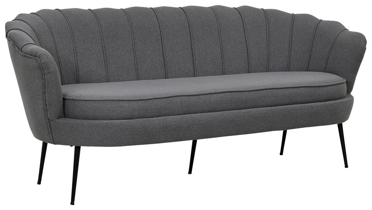 Sofa Calais ca. 180 cm Grau - Dunkelgrau/Schwarz, Design, Textil/Metall (180/78.5/78cm) - Livetastic