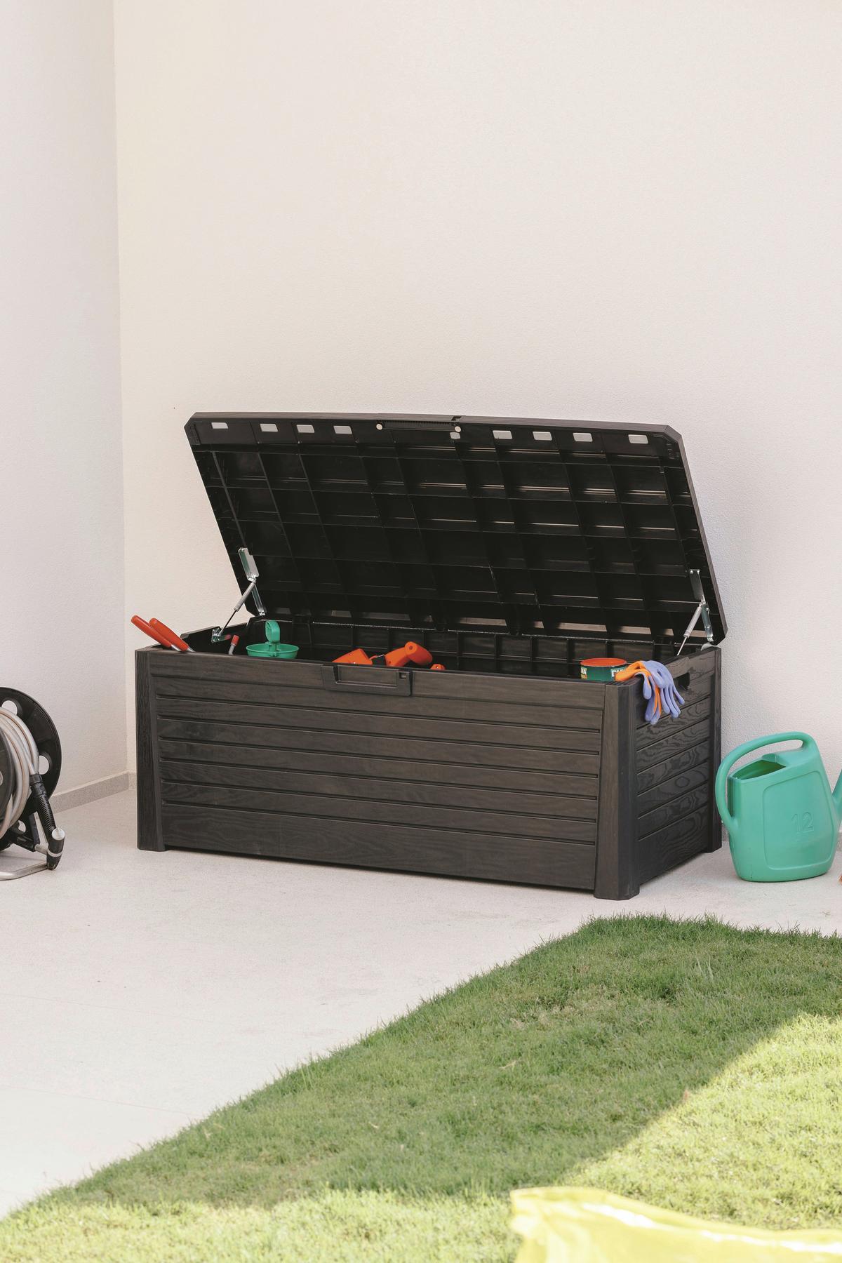 Kissenbox Florida Anthrazit Kunststoff - Anthrazit, Basics, Kunststoff (148/60/72cm) - Mömax
