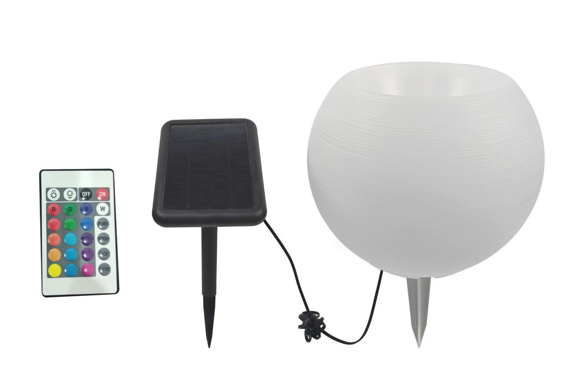 Solarleuchte Vase Weiß max. 2 Watt - Weiß, KONVENTIONELL, Kunststoff (25/20cm) - Modern Living