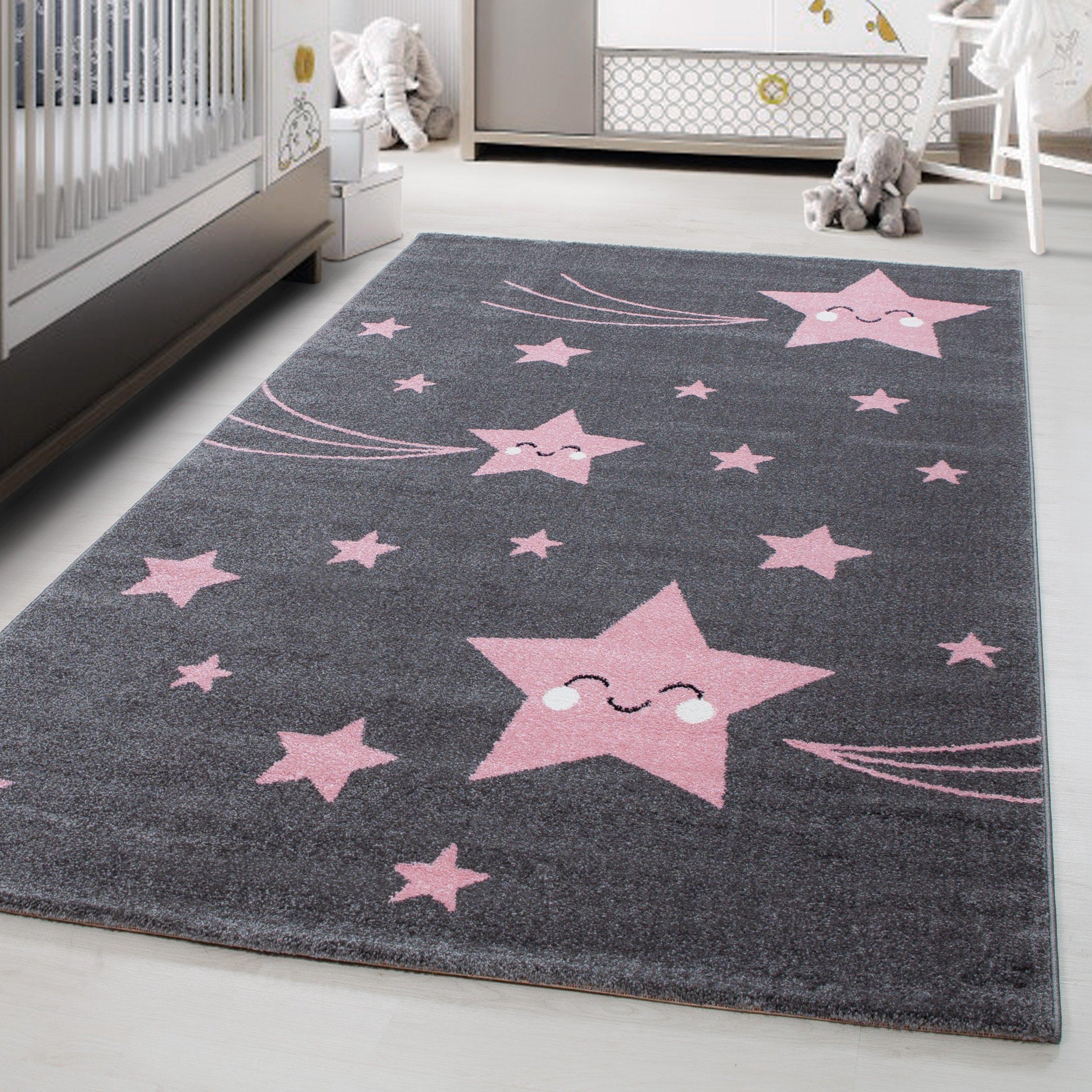 Kinderteppich Kids Grau/Pink ca. 160x230cm - Pink/Grau, Trend, Textil (160/230cm)