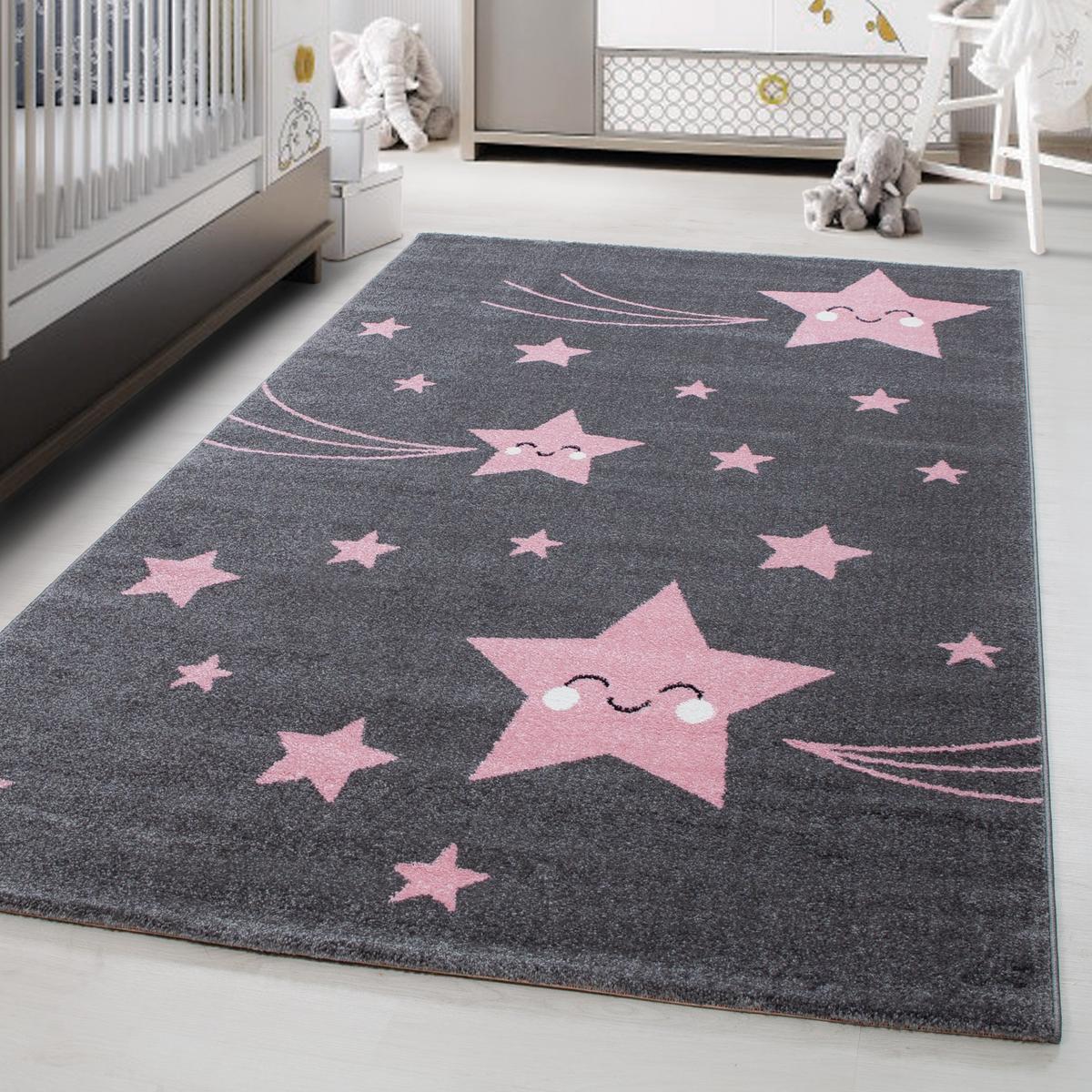 Kinderteppich Kids Grau/Pink ca. 160x230cm - Pink/Grau, Trend, Textil (160/230cm)