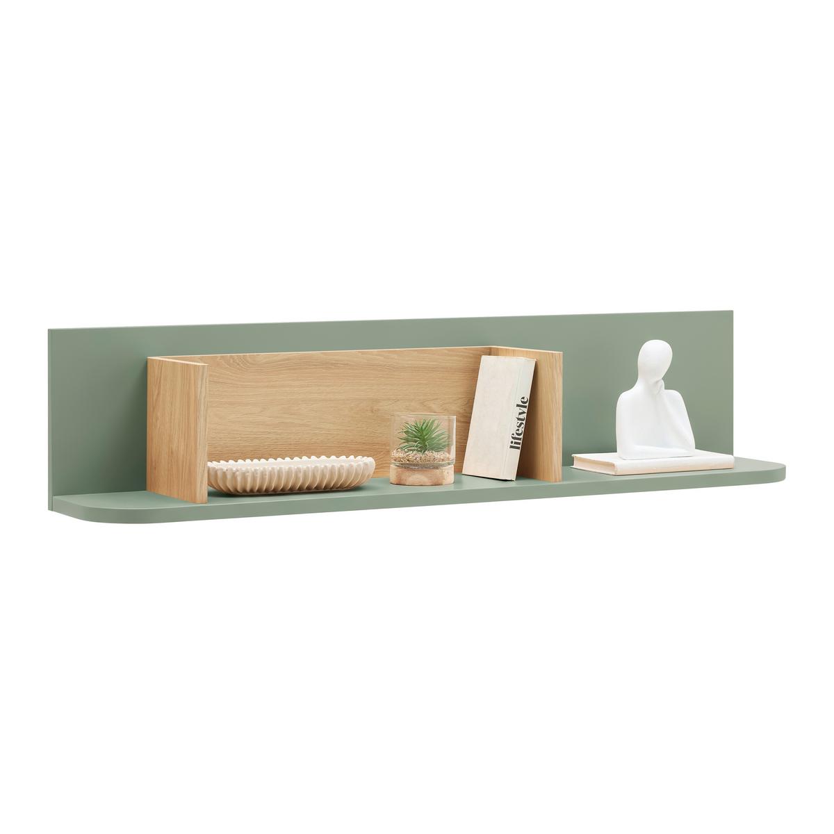 Wandboard Lagos Salbeigrün/Eichefarben - Salbeigrün/Eiche Artisan, MODERN, Holzwerkstoff (120/27/23,4cm) - Premium Living