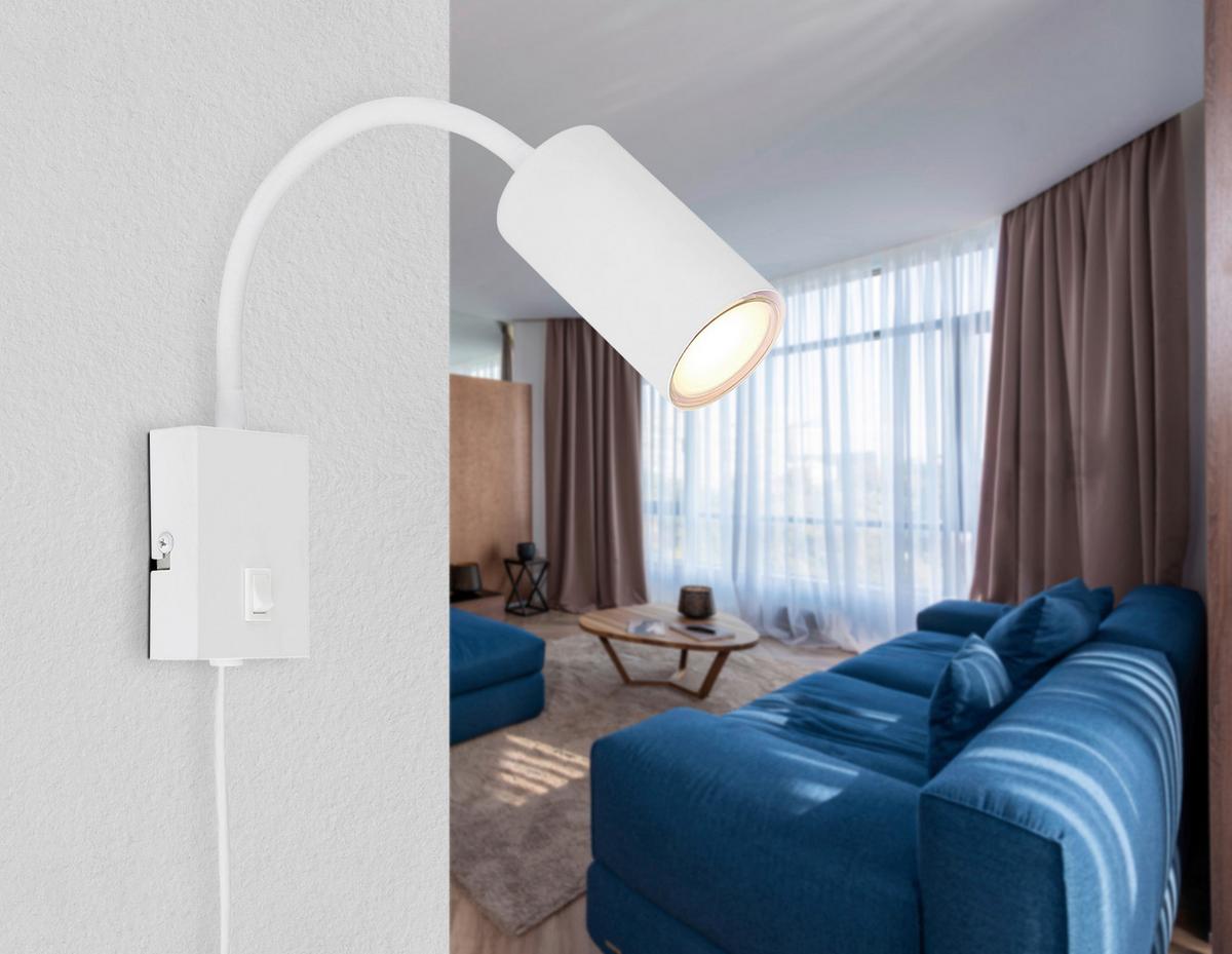 Wandstrahler Witmo 2 Weiss max. 25 Watt - Weiss, Modern, Metall (7/44cm) - Mömax
