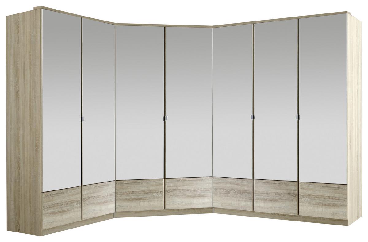 Kutni Ormar Imago - boje hrasta/boje aluminija, Konvencionalno, staklo/drvni materijal (95/199/95cm) - Modern Living