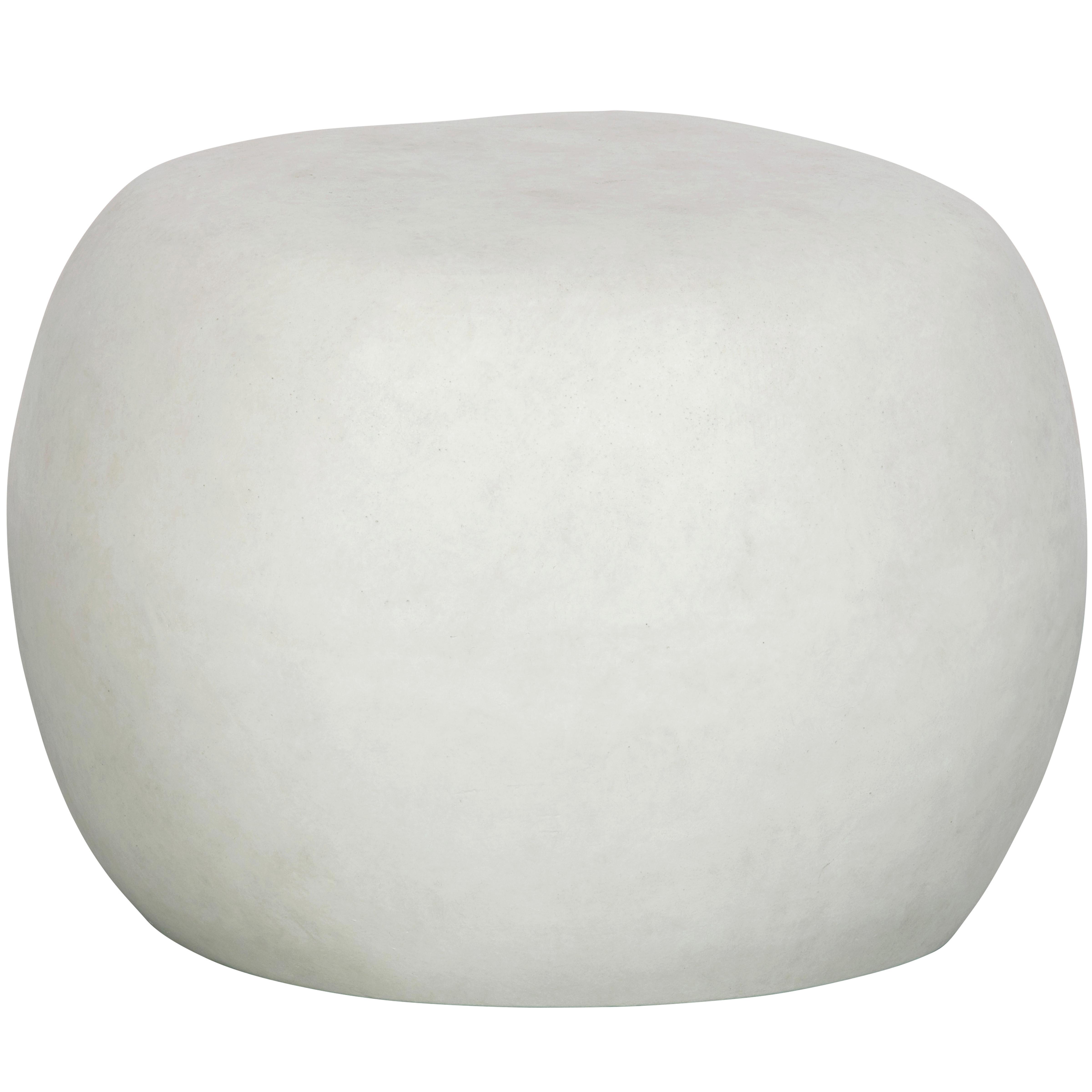 Couchtisch Pebble Weiß B: 50 cm - Weiß, Design, Glas/Keramik (50/50/35cm) - Livetastic