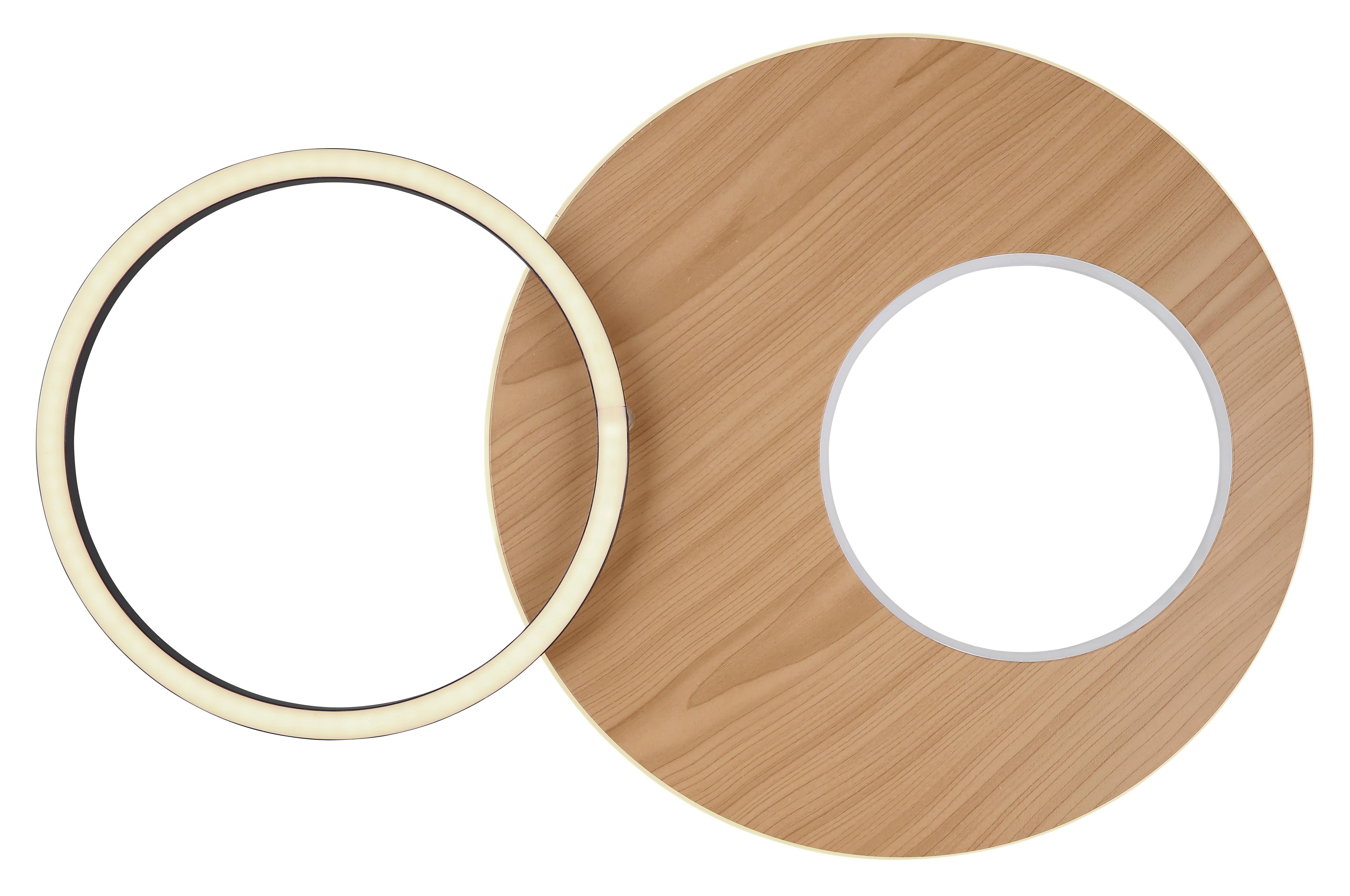 LED-Deckenleuchte Forsi Schwarz/Weiß/Dunkelbraun - Dunkelbraun/Opal, Design, Holzwerkstoff/Kunststoff (61,2/40/10,5cm) - Globo