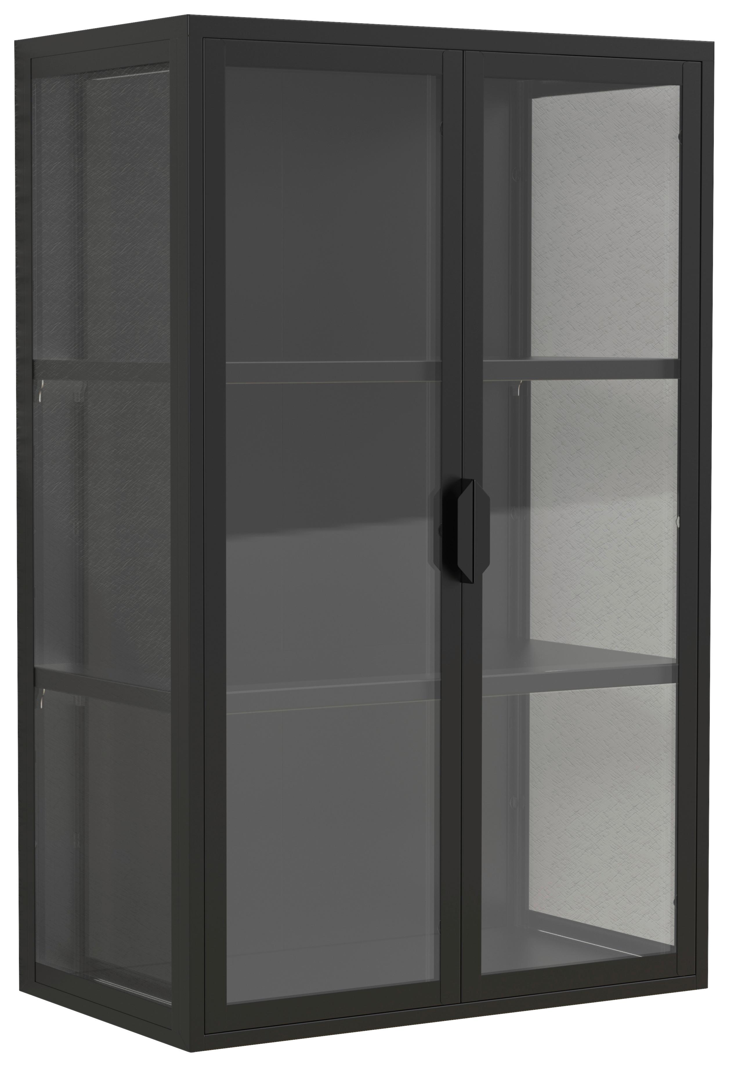 HÄNGEVITRINE FLOKAS L - Transparent/Schwarz, Design, Glas/Metall (60/95/35cm) - MID.YOU