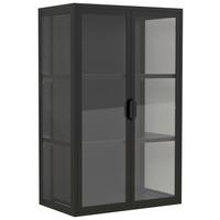 HÄNGEVITRINE FLOKAS L - Transparent/Schwarz, Design, Glas/Metall (60/95/35cm) - MID.YOU