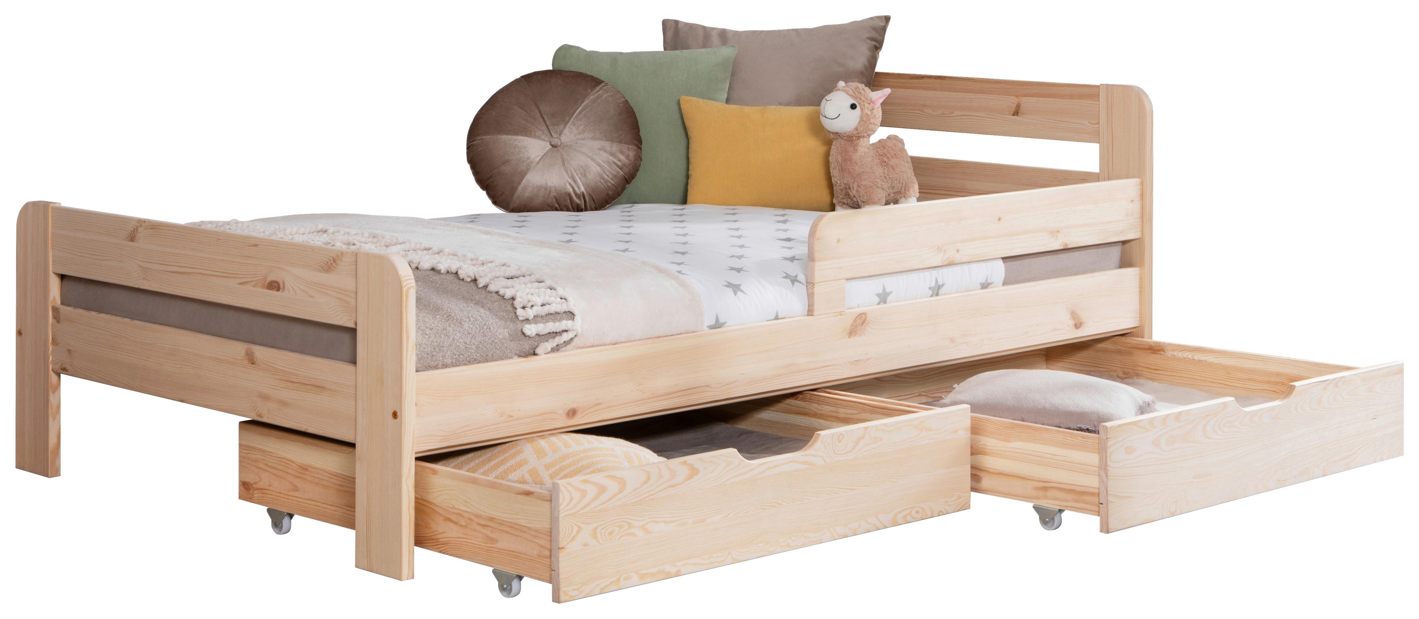 Bett Bennet mit Schubkasten ca. 120x200 cm Kiefer Natur - Naturfarben, MODERN, Holz (120/200cm) - MID.YOU