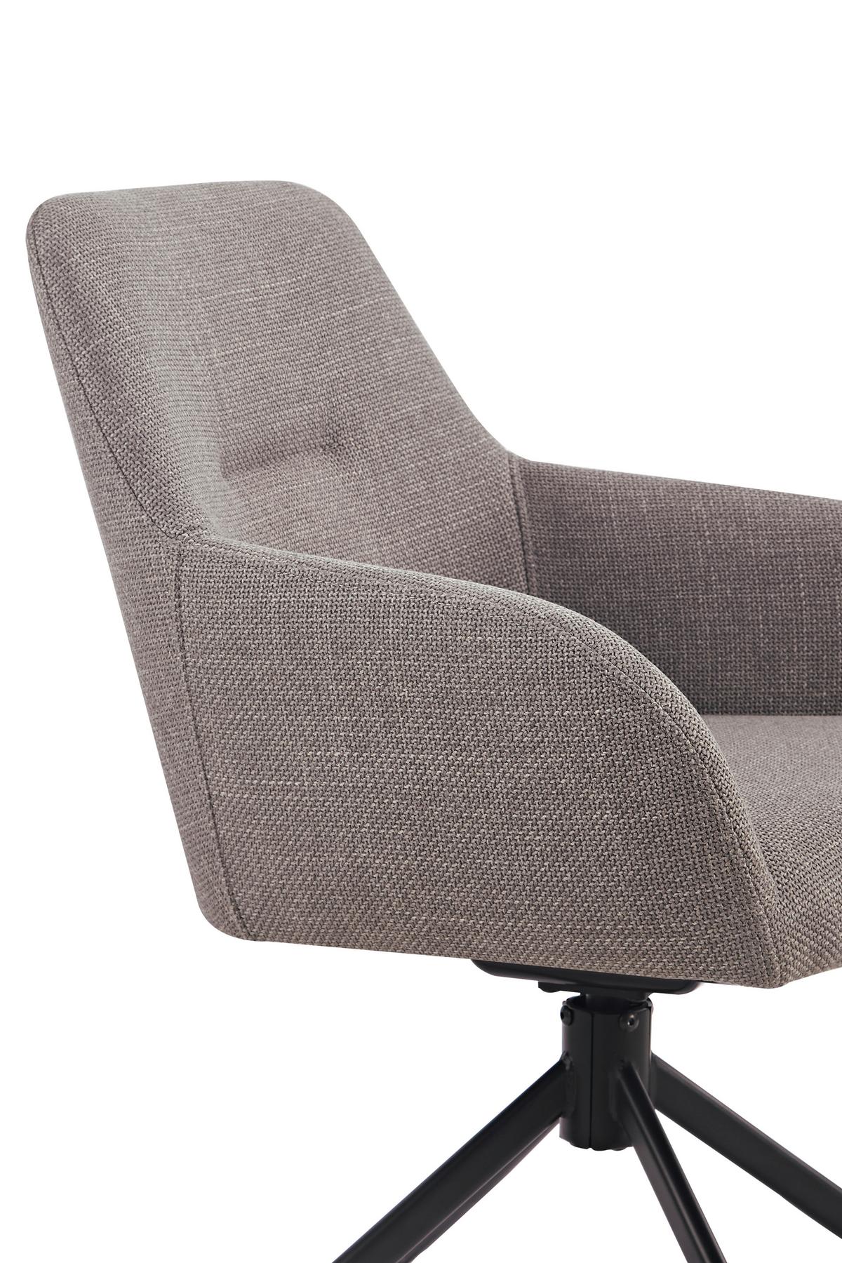 ARMLEHNSTUHL-SET TRIEST S 2ER-SET - Schlammfarben/Schwarz, MODERN, Textil/Metall (56/83/60cm) - MID.YOU