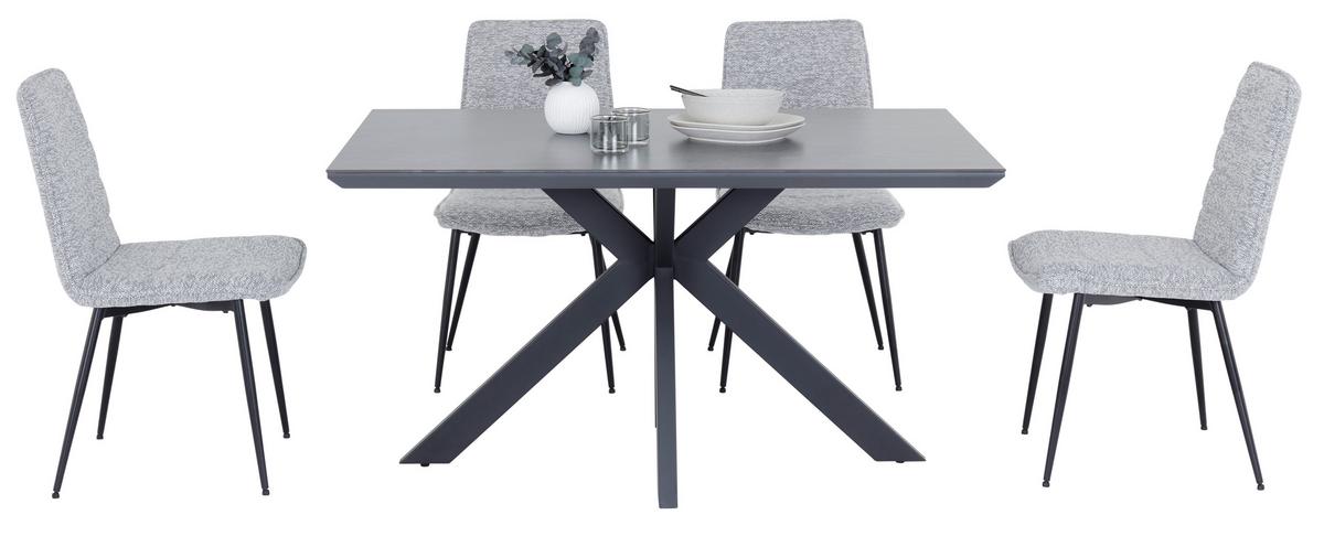 Jedilna Miza Steve 2, Črna, 140x90 Cm - črna, Moderno, kovina/leseni material (140/76/90cm)