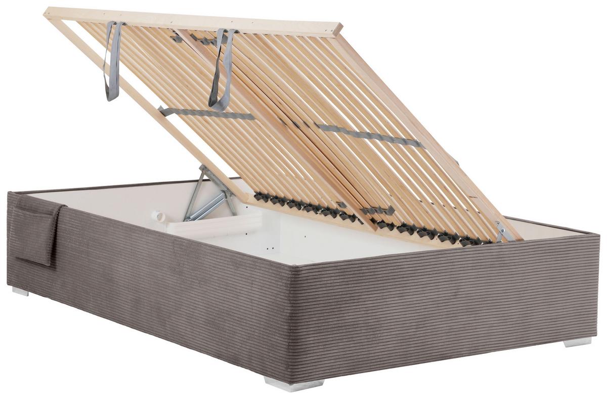 Bett Remi Grau ca. 140x200cm - Chromfarben/Naturfarben, KONVENTIONELL, Holz/Kunststoff (140/200cm) - Mömax