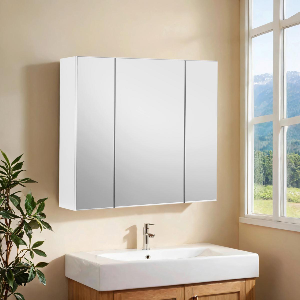 SPIEGELSCHRANK BBK22WTV1 - Trend, Glas/Holzwerkstoff (60/55/15cm) - MID.YOU